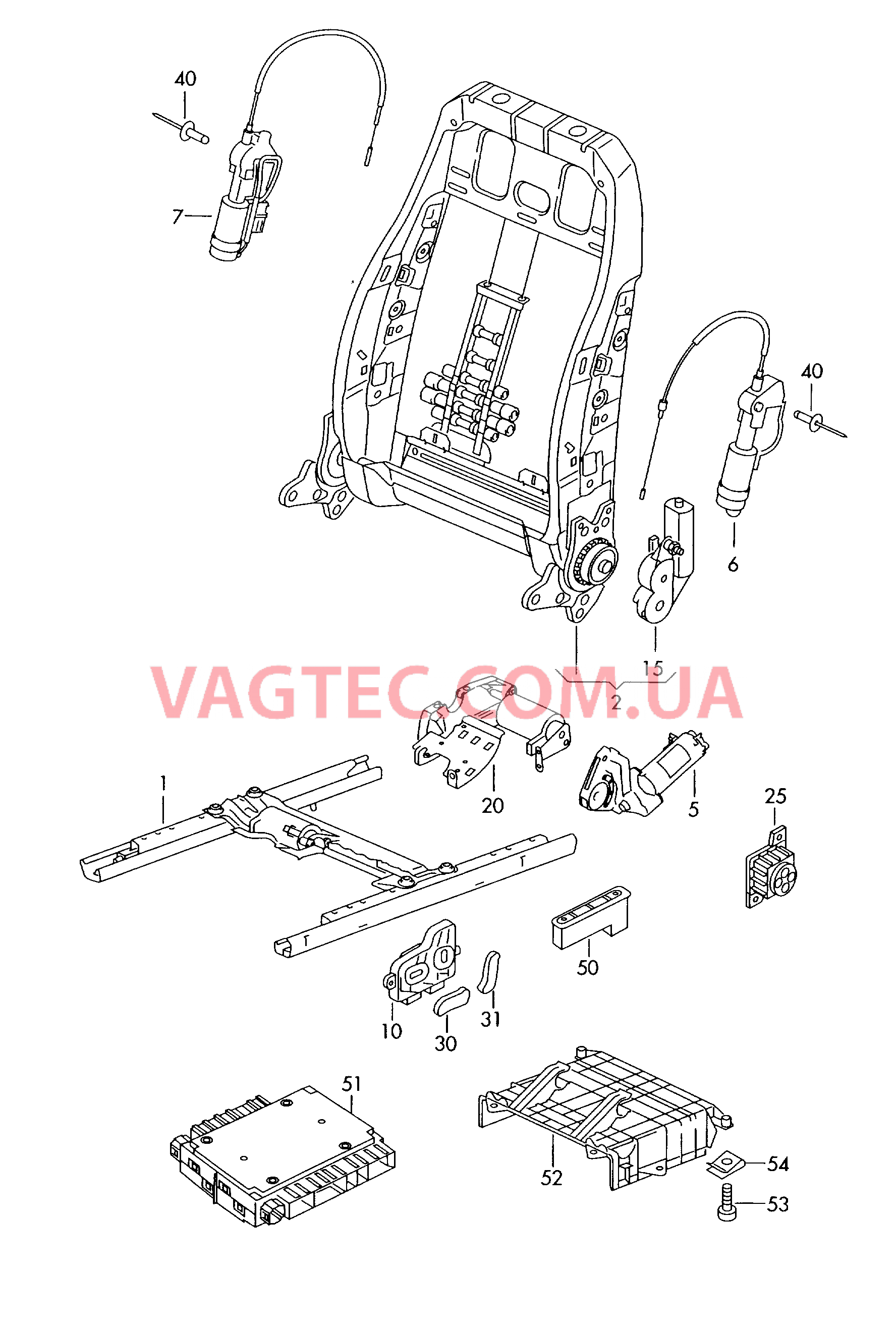 Электрические компоненты регулировки сиденья и спинки  для SKODA Octavia 2008-1