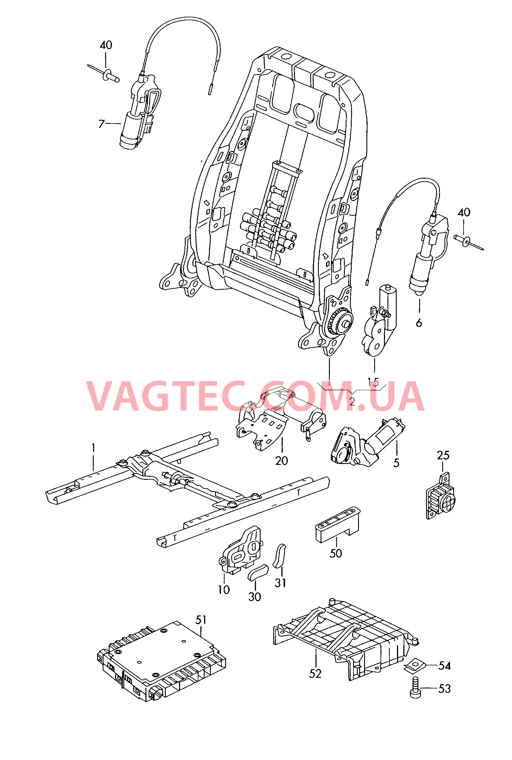 Электрические компоненты регулировки сиденья и спинки  для SKODA Octavia 2007-1