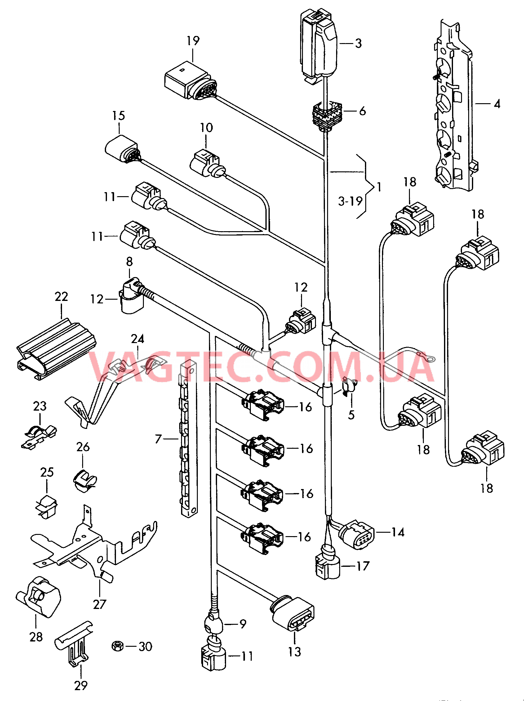 Жгут проводов для двигателя  для VOLKSWAGEN GOLF 2005-2