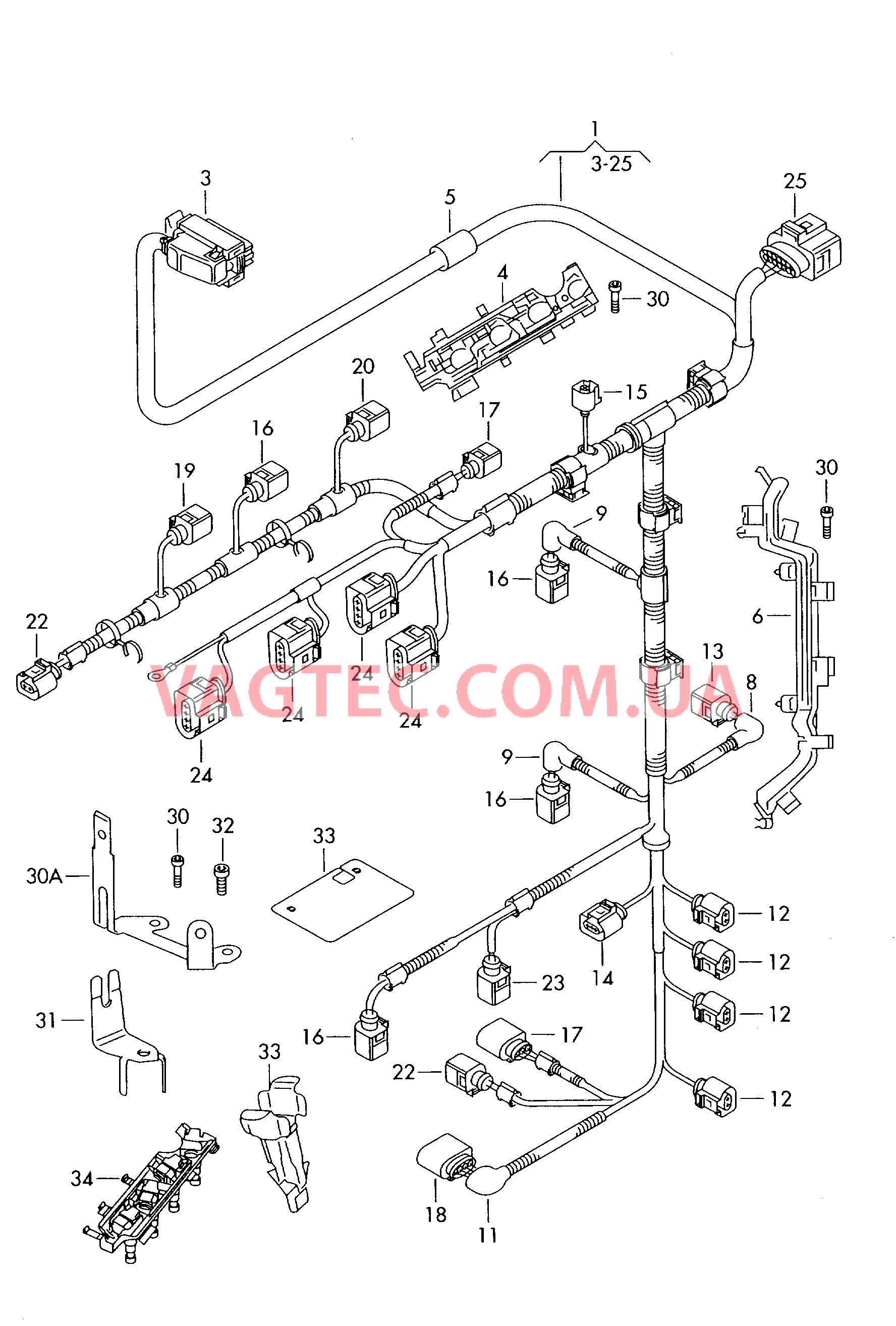 Жгут проводов для двигателя  для SKODA Octavia 2006-1