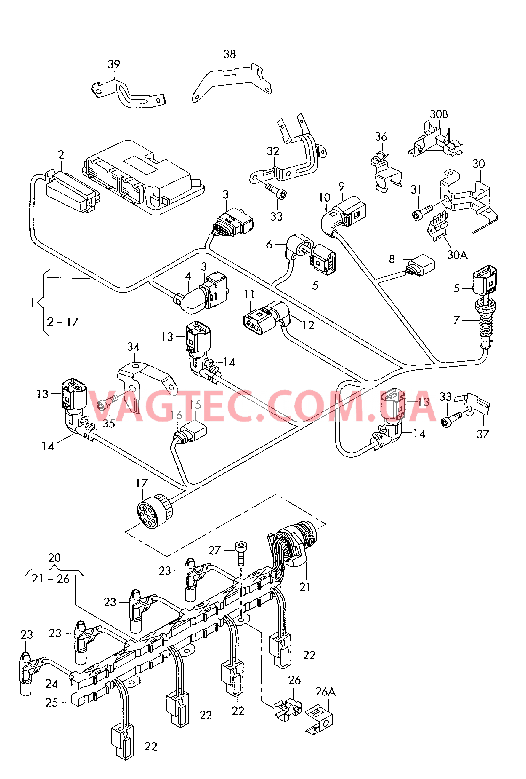 Жгут проводов для двигателя  для SKODA Octavia 2004-1