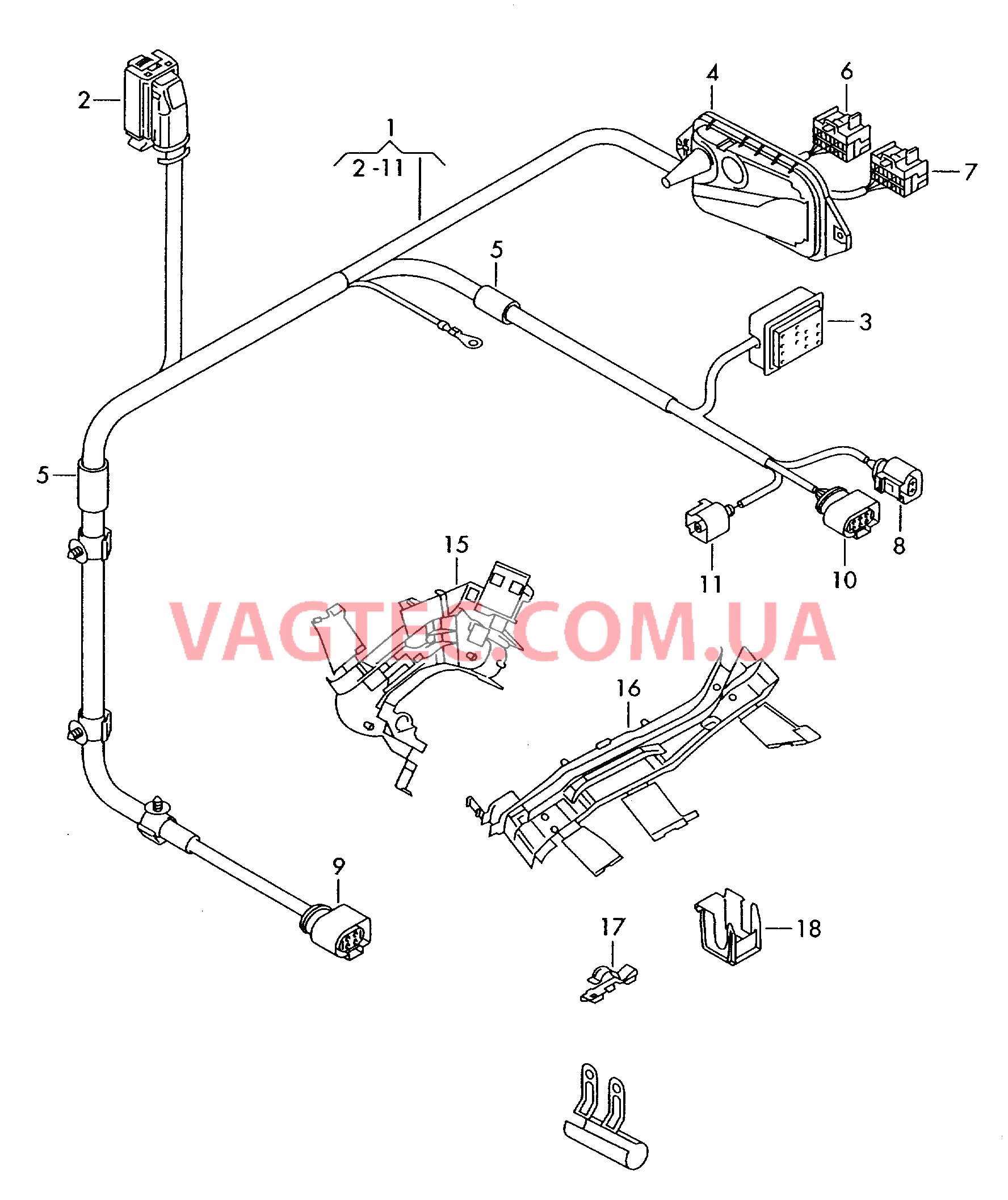 Жгут проводов для моторн. отс.  для SKODA Octavia 2008-1