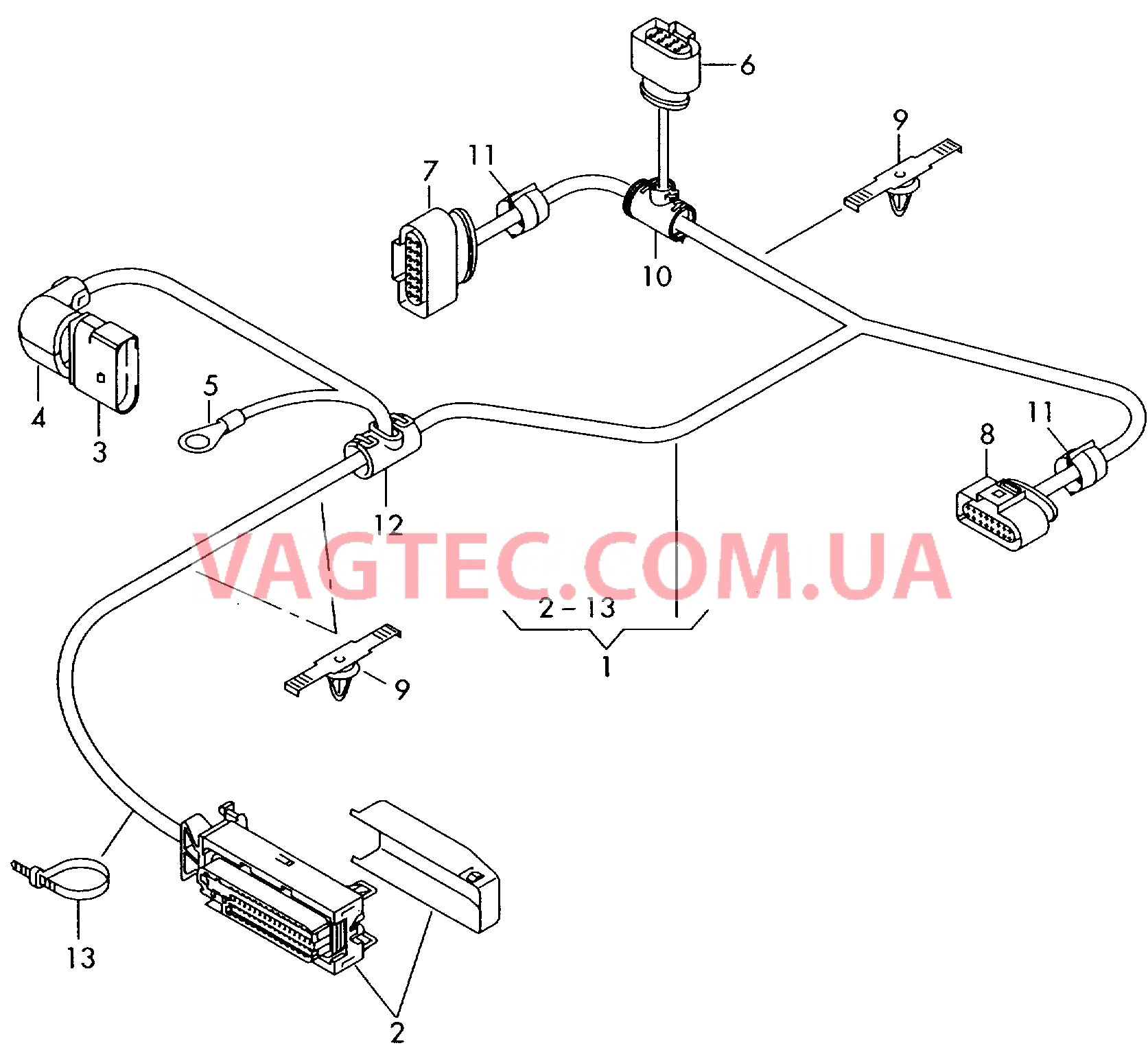 Комплект адаптерных кабелей для АКПП  для SEAT Altea 2005