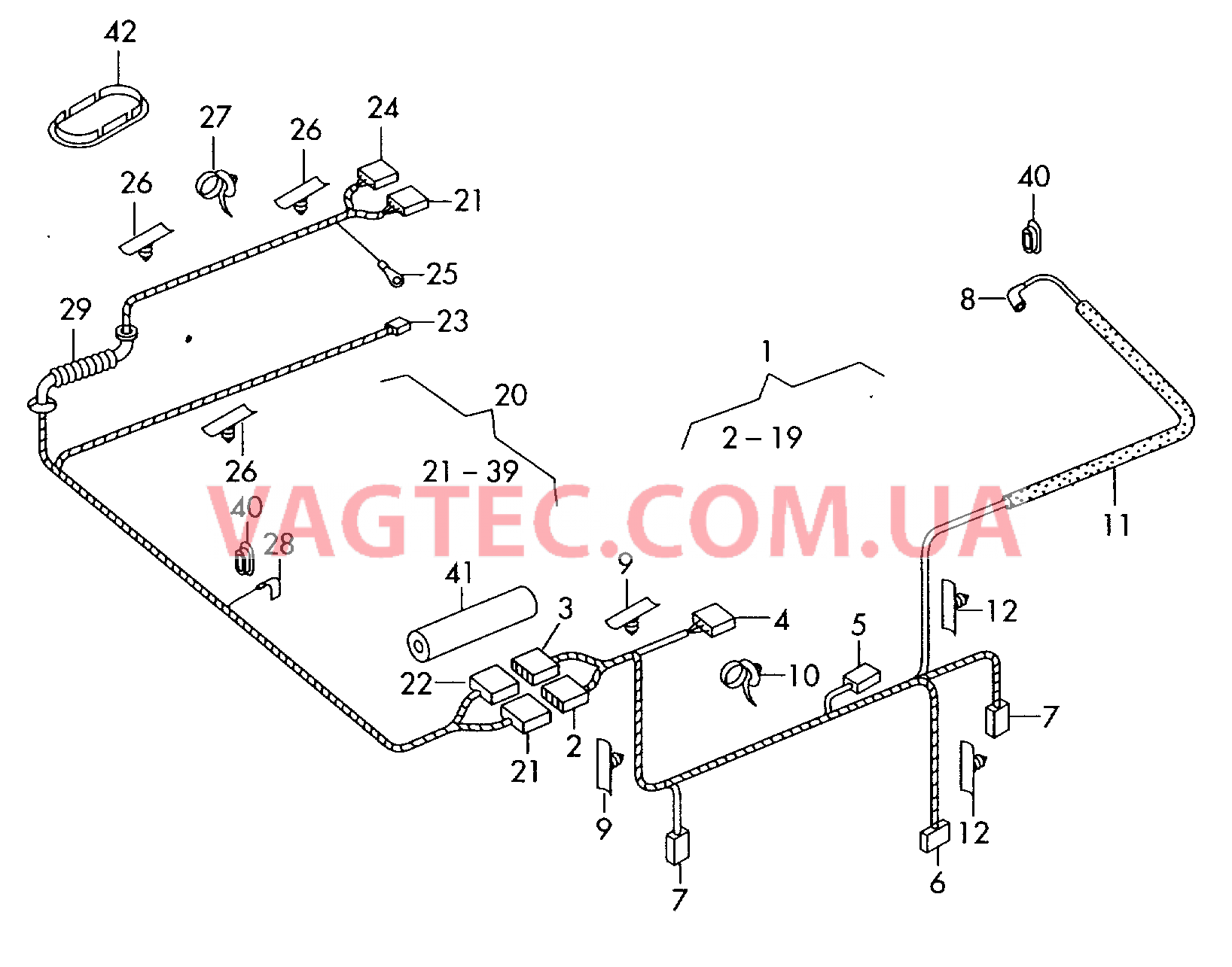 Жгут проводов двери багажного отсека  для SKODA Octavia 2005-1