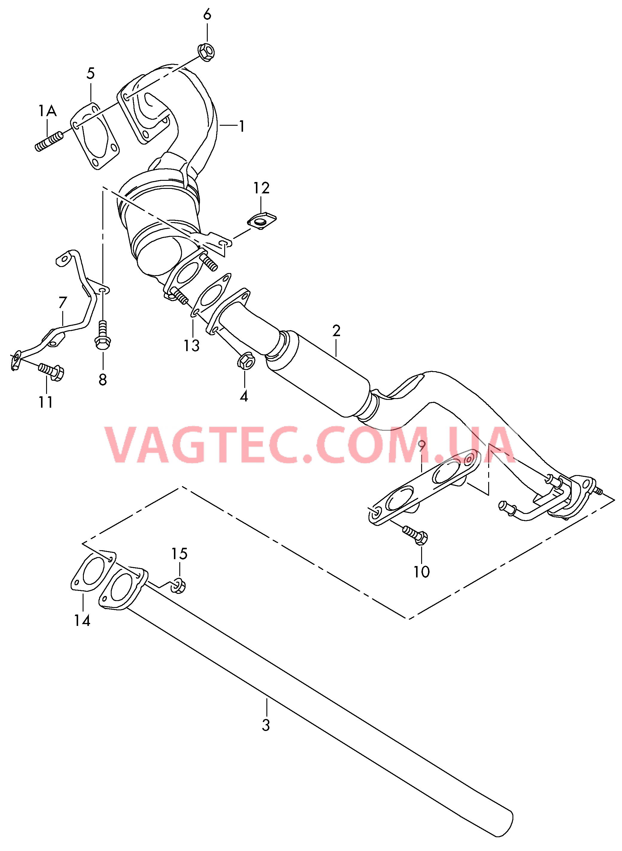 Выпускная труба Нейтрализатор Промежуточная труба  для VOLKSWAGEN Beetle.Cabriolet 2016