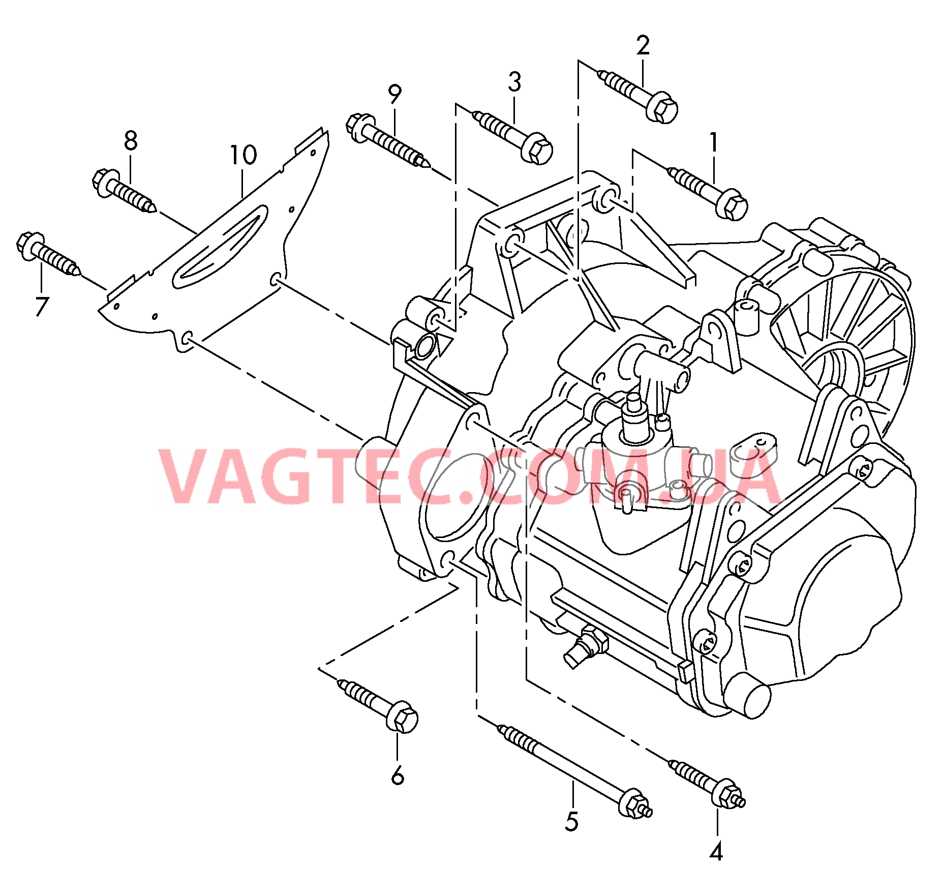 Детали крепления для двигателя и КП  для 5-ступ. механической КП  для VOLKSWAGEN GOLF 2012-1