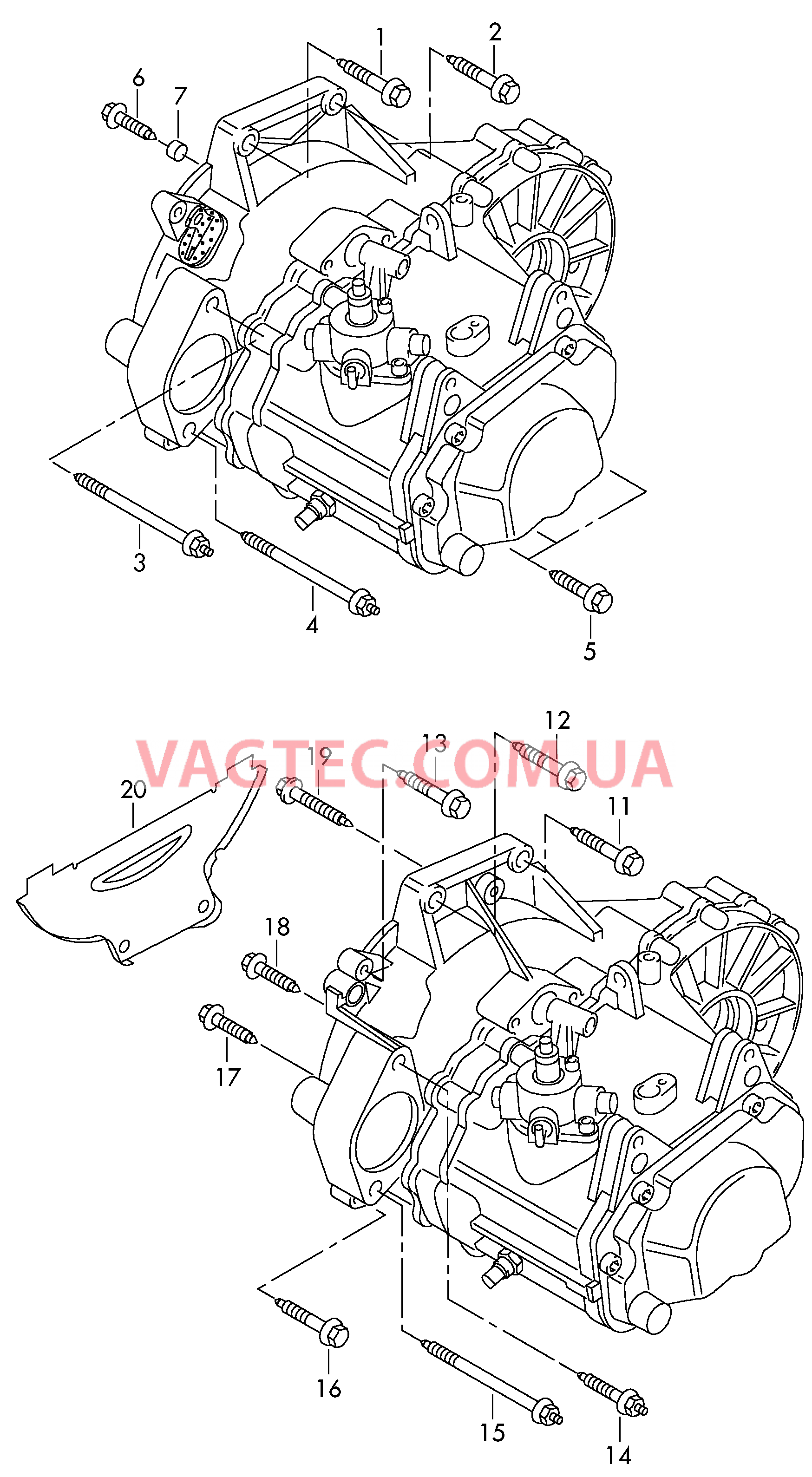 Детали крепления для двигателя и КП  для 5-ступ. механической КП  для SKODA Octavia 2011-1