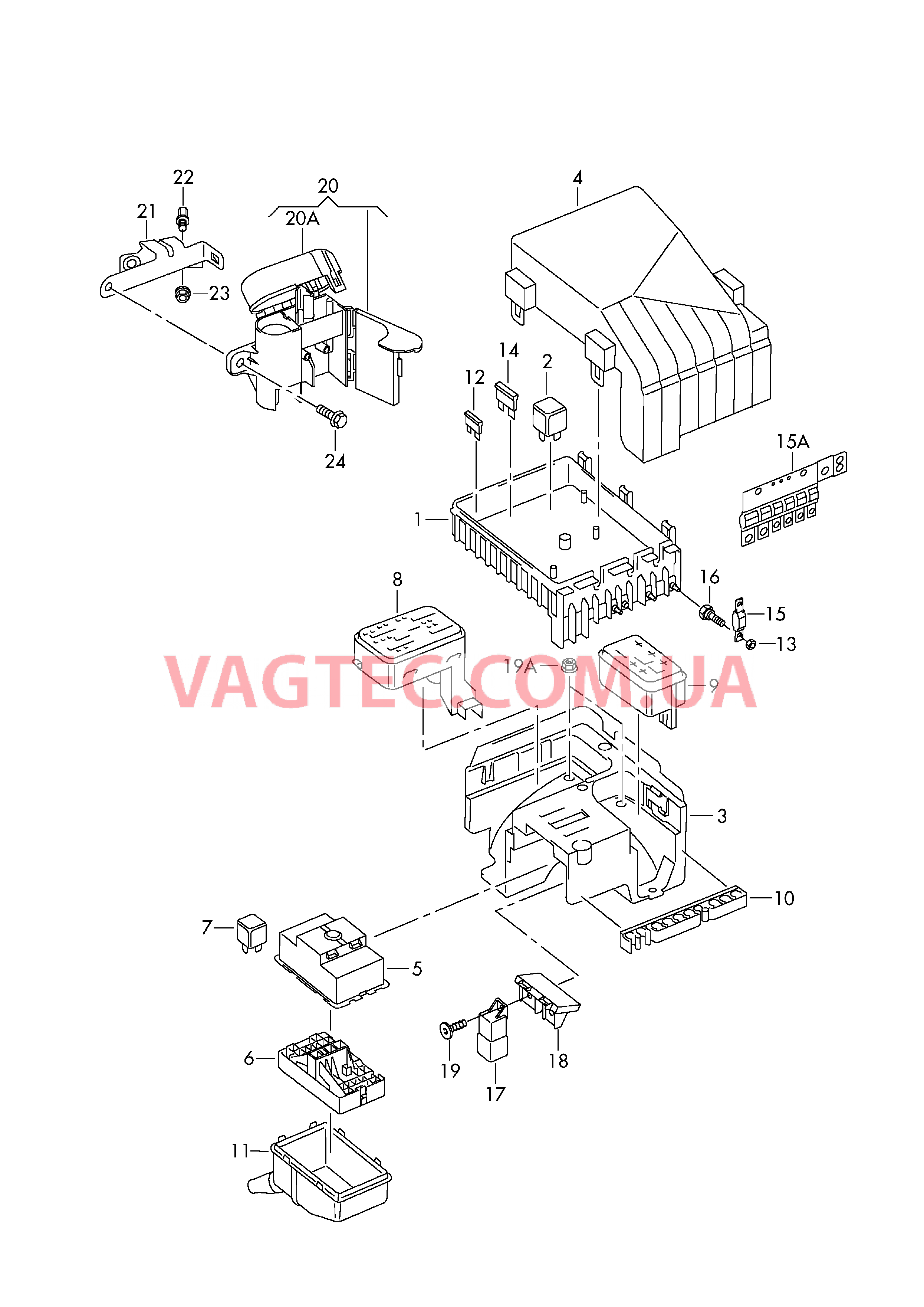 Коммутационный блок моторного отсека  для VOLKSWAGEN Touran 2003