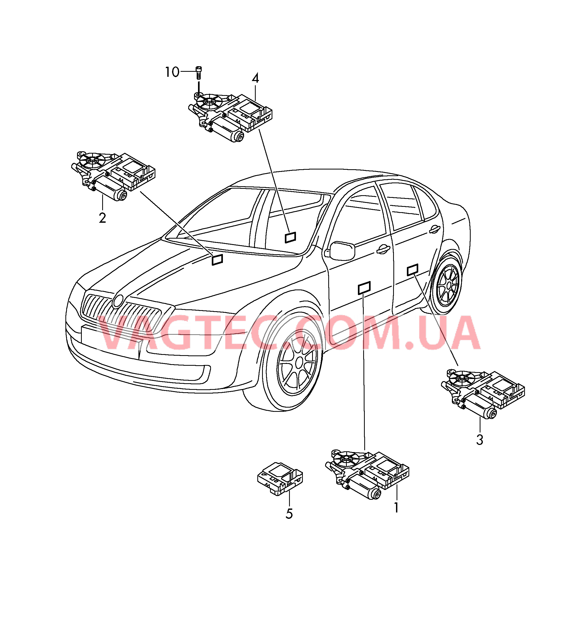 Эл.двигатель стеклоподъёмника БУ двери  для SKODA Octavia 2013