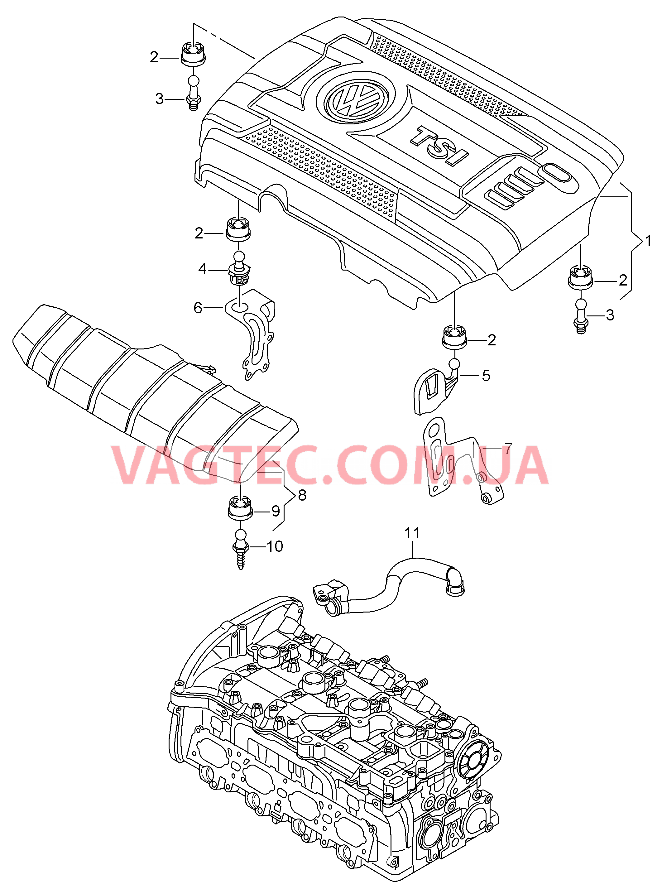 Защ. кожух впускн. коллектора Вентиляция для крышки головки блока  для SEAT Alhambra 2016