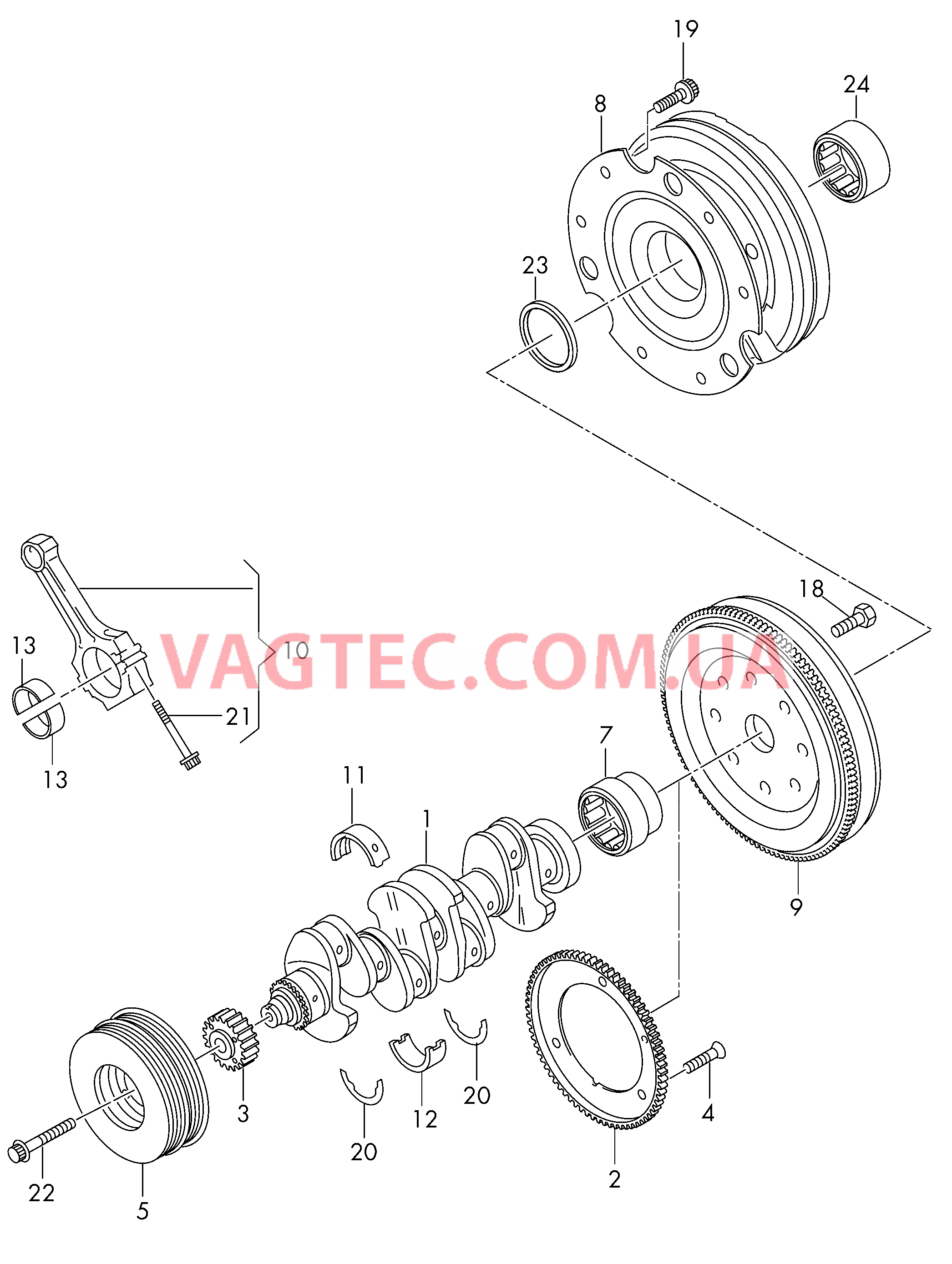 Коленчатый вал Шатун Опора  для AUDI A4 2015