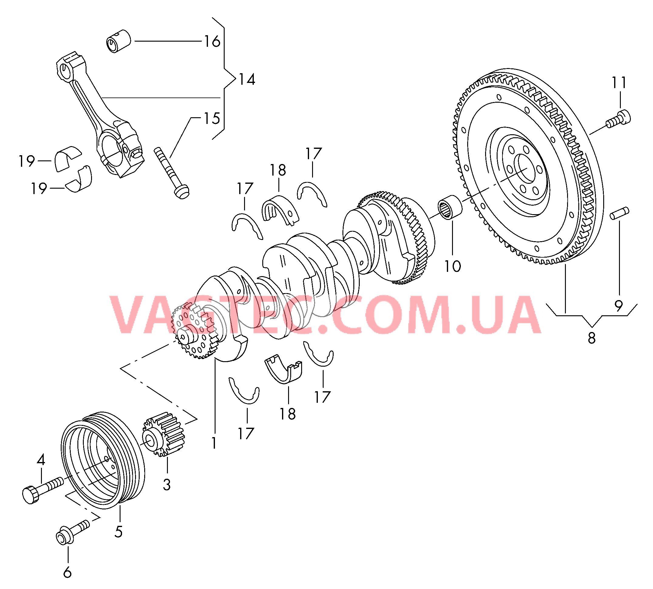 Коленчатый вал Шатун Опора Маховик  для VOLKSWAGEN Transporter 2017-1