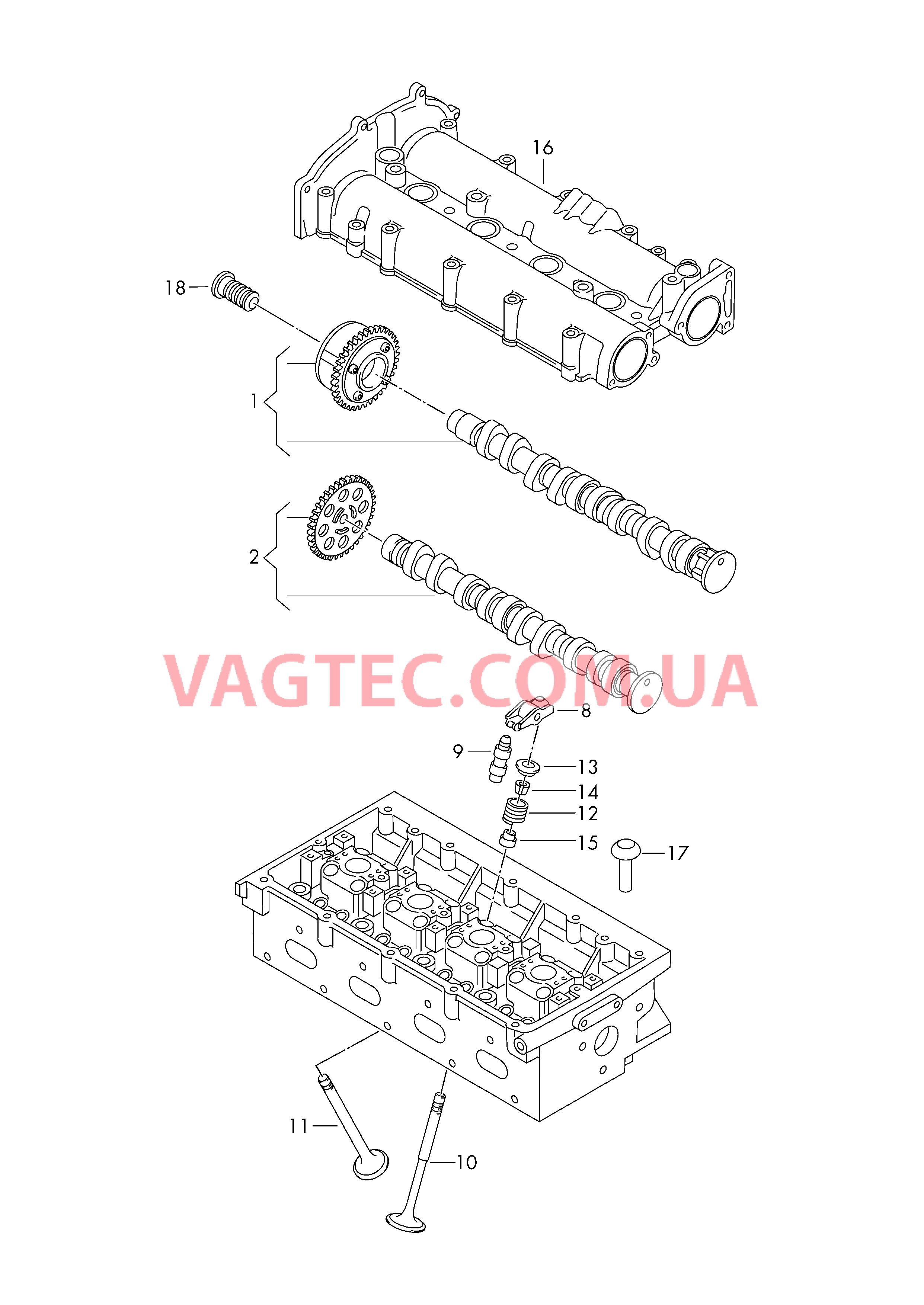 Распределительный вал, клапаны  для SKODA Octavia 2017