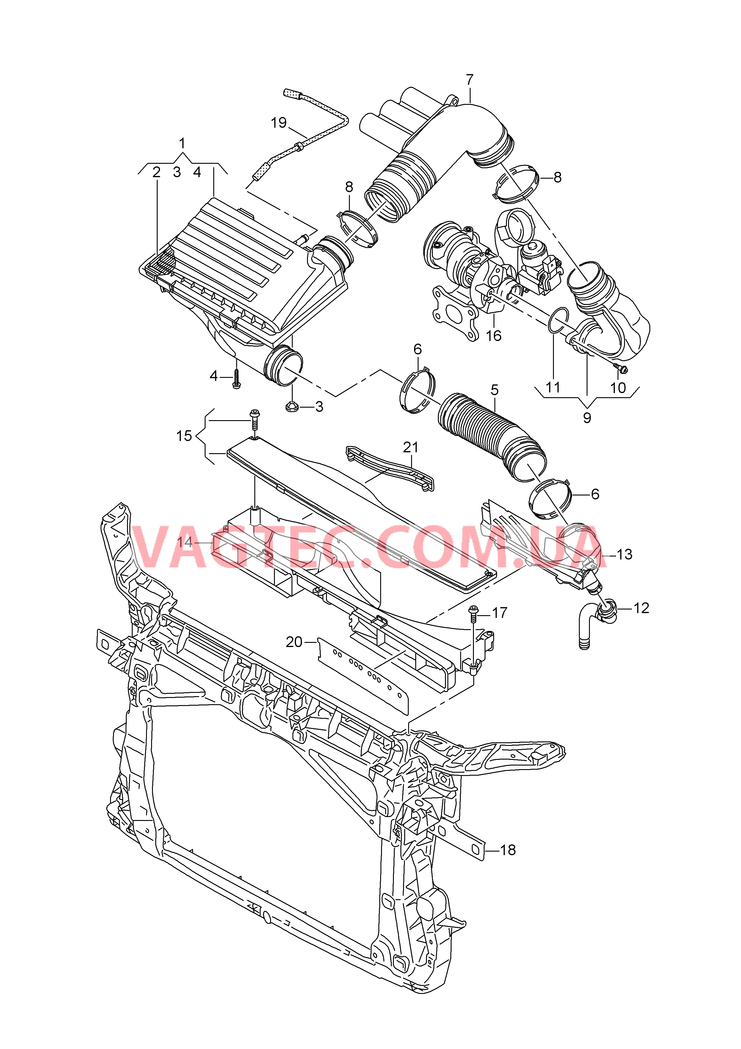 Возд. фильтр с сопутств. деталями  для VOLKSWAGEN GOLF 2014-1