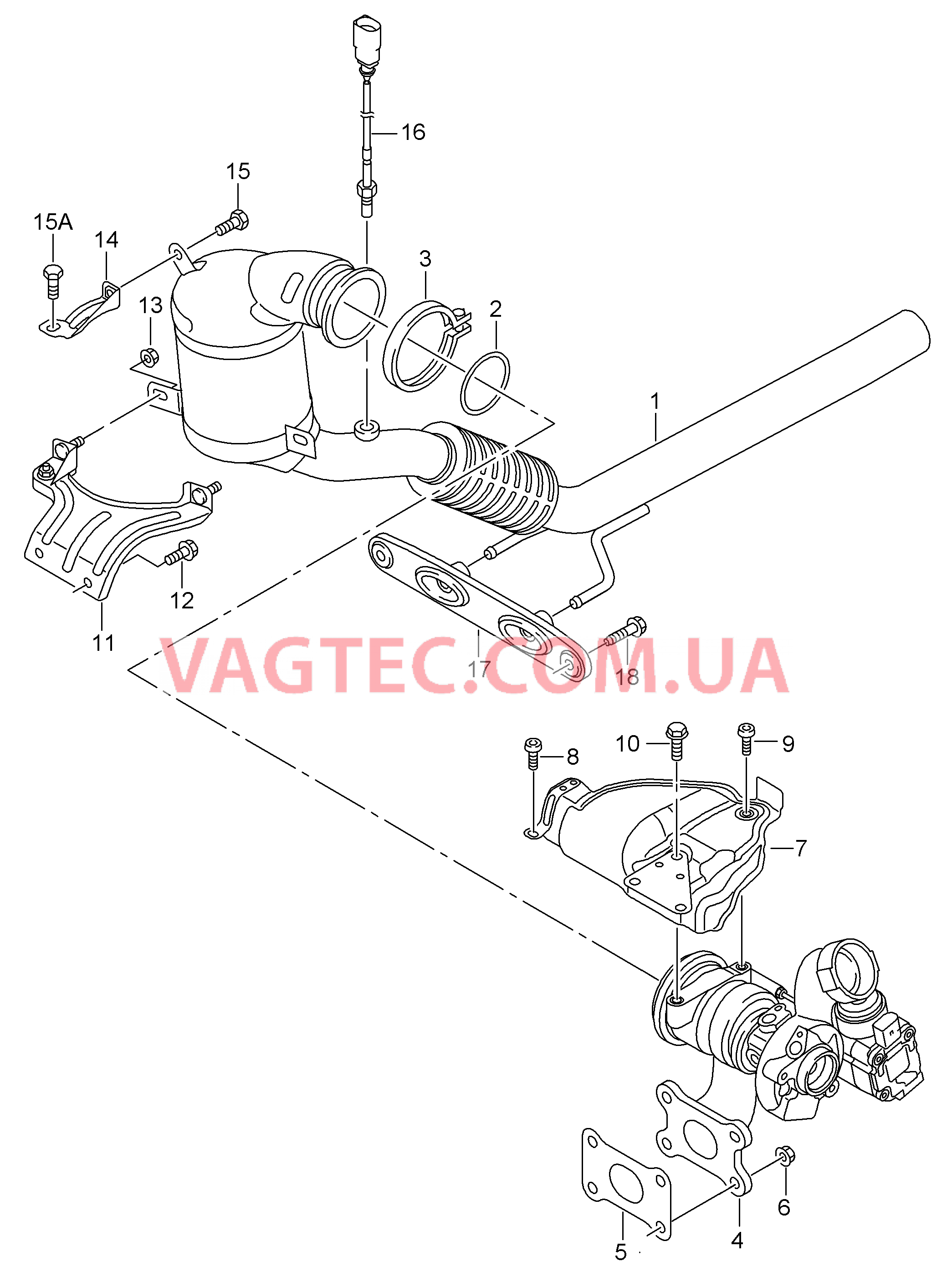 Труба выпуска ОГ с нейтрализат  для VOLKSWAGEN GOLF 2015-1