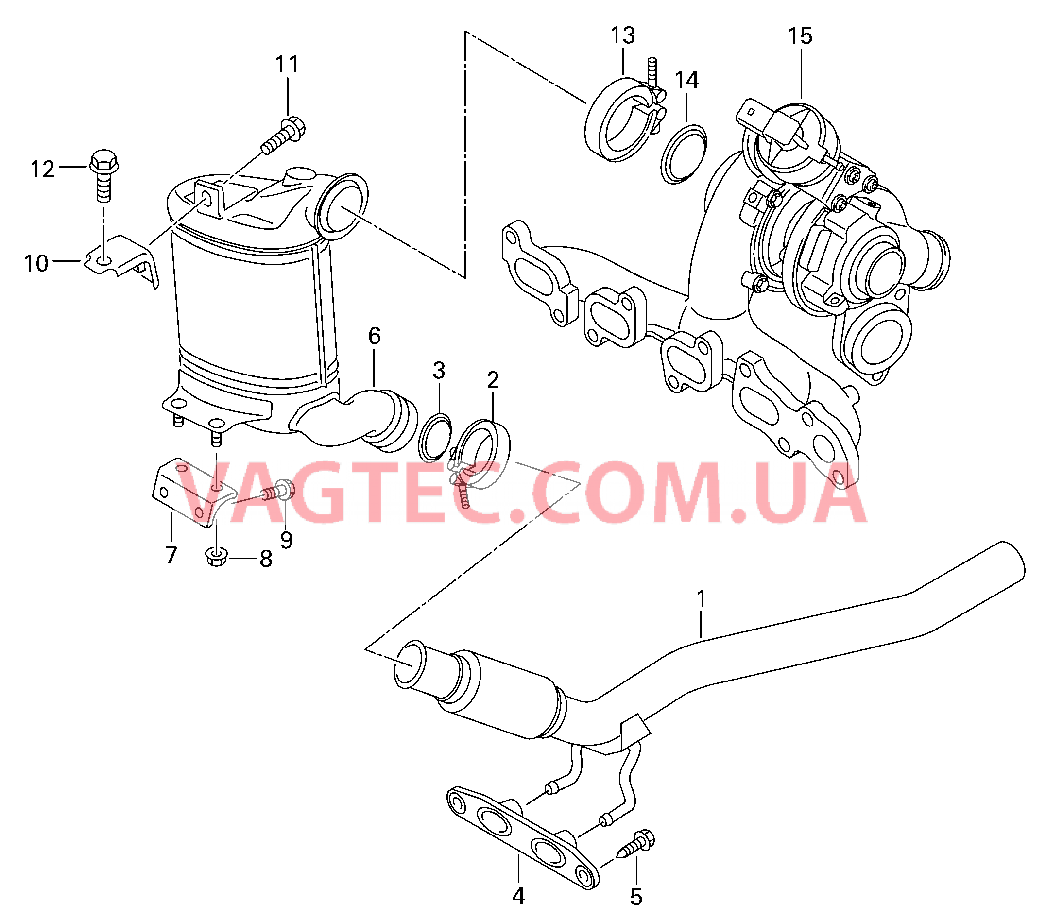 Труба выпуска ОГ с сажевым фильтром и нейтрализатором  для SEAT Leon 2018