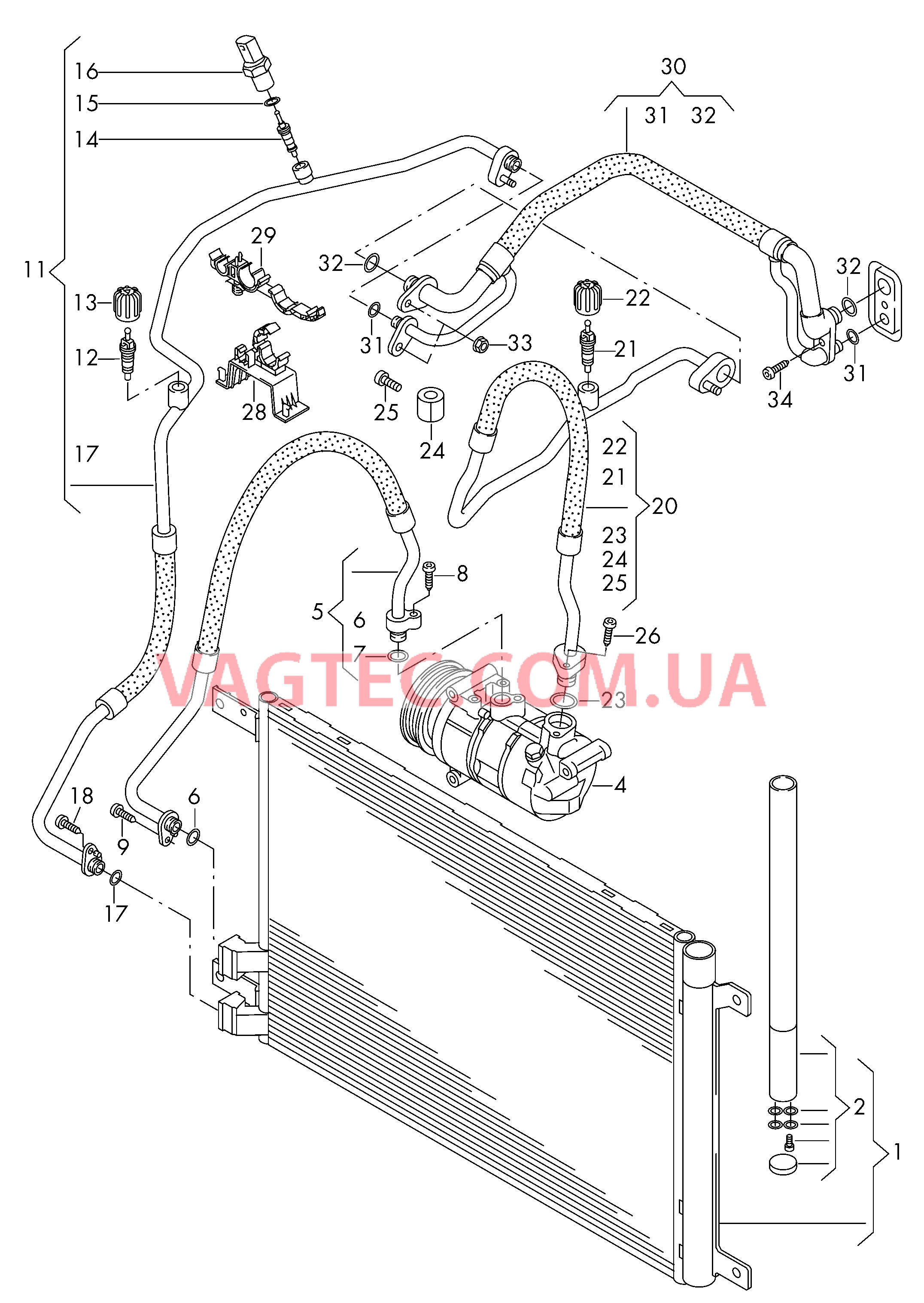 Конденсатор климат.установки Циркуляция хладагента   D             >> - 29.05.2016 для VOLKSWAGEN GOLF 2015-1