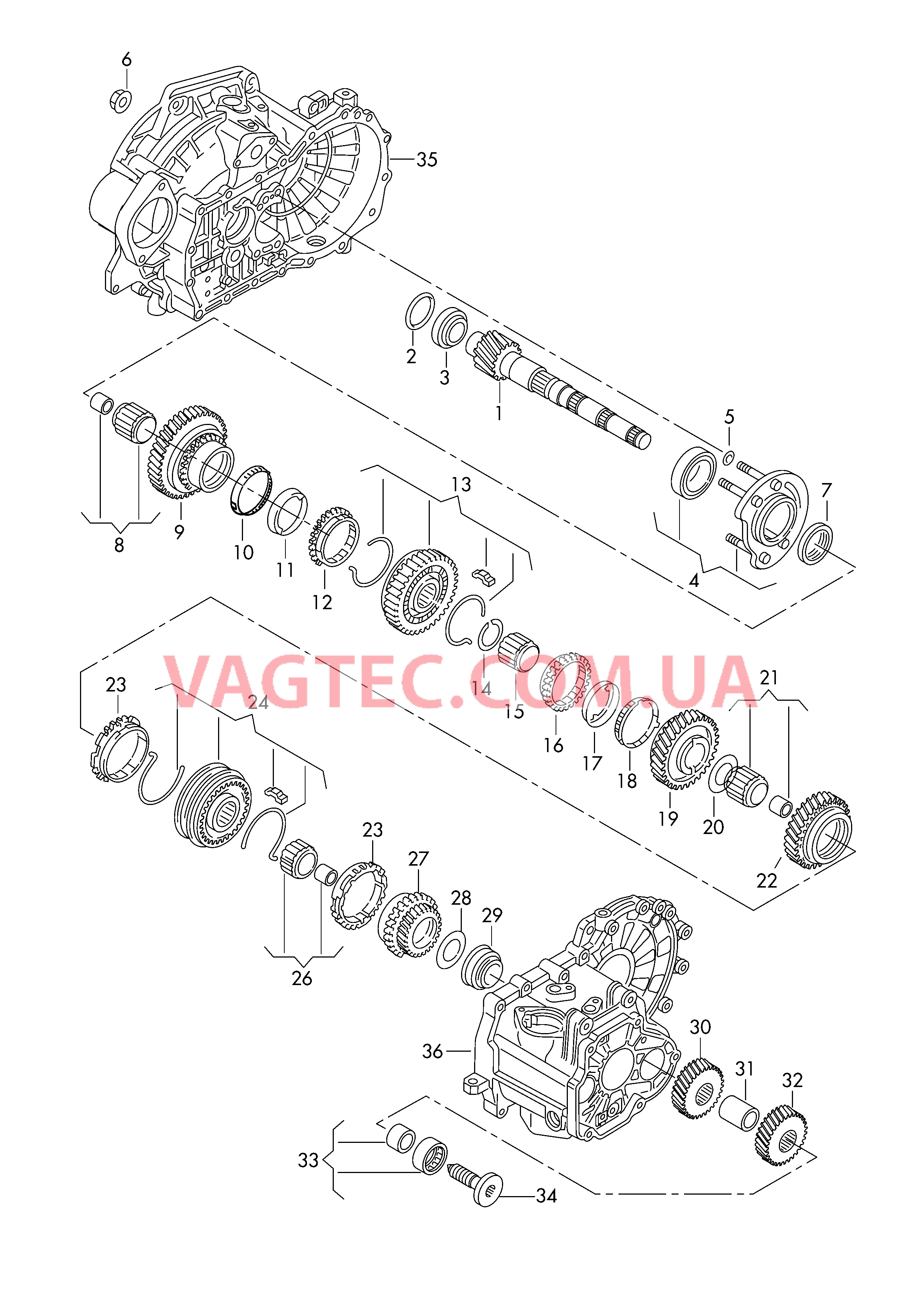 КолEса и валы Ведомый вал для 6-ступен. механической КП  для VOLKSWAGEN Caddy 2016