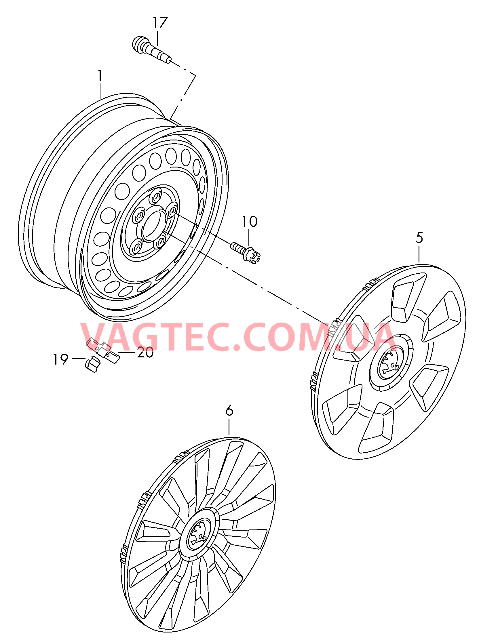 Стальной диск Колпак колеса  для SKODA Octavia 2015