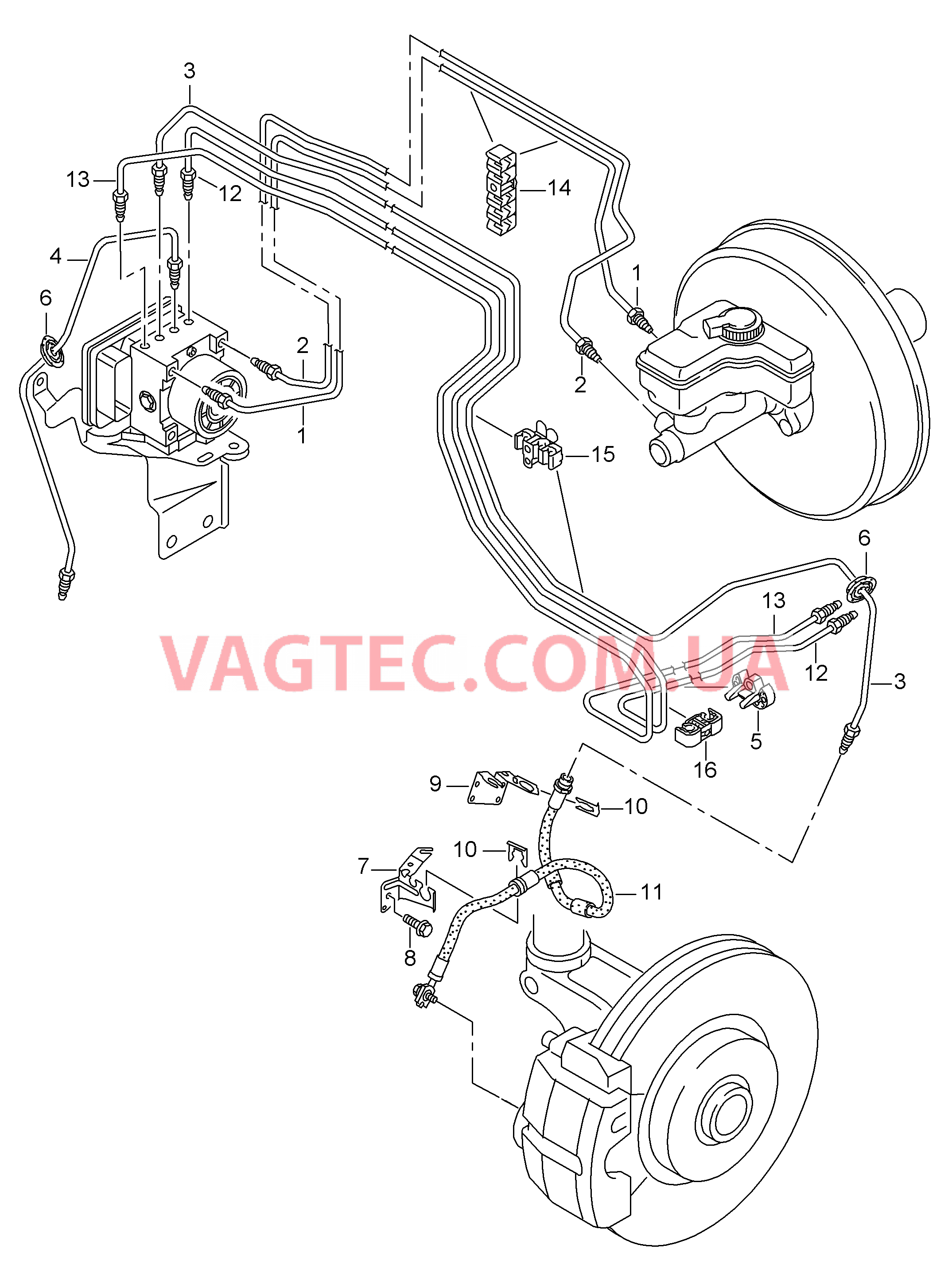 Тормозная трубка Тормозной шланг  для AUDI A3 2016