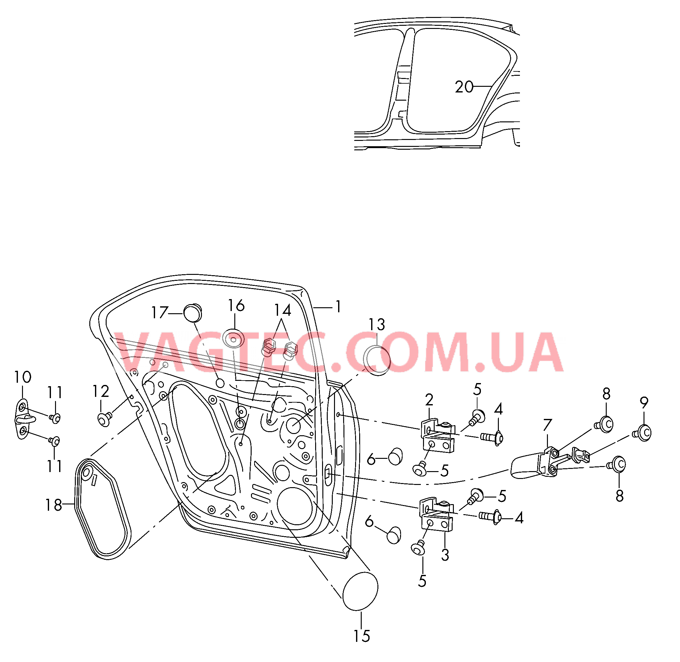 Двери Петля двери Уплотнитель двери  для SKODA Octavia 2013-1