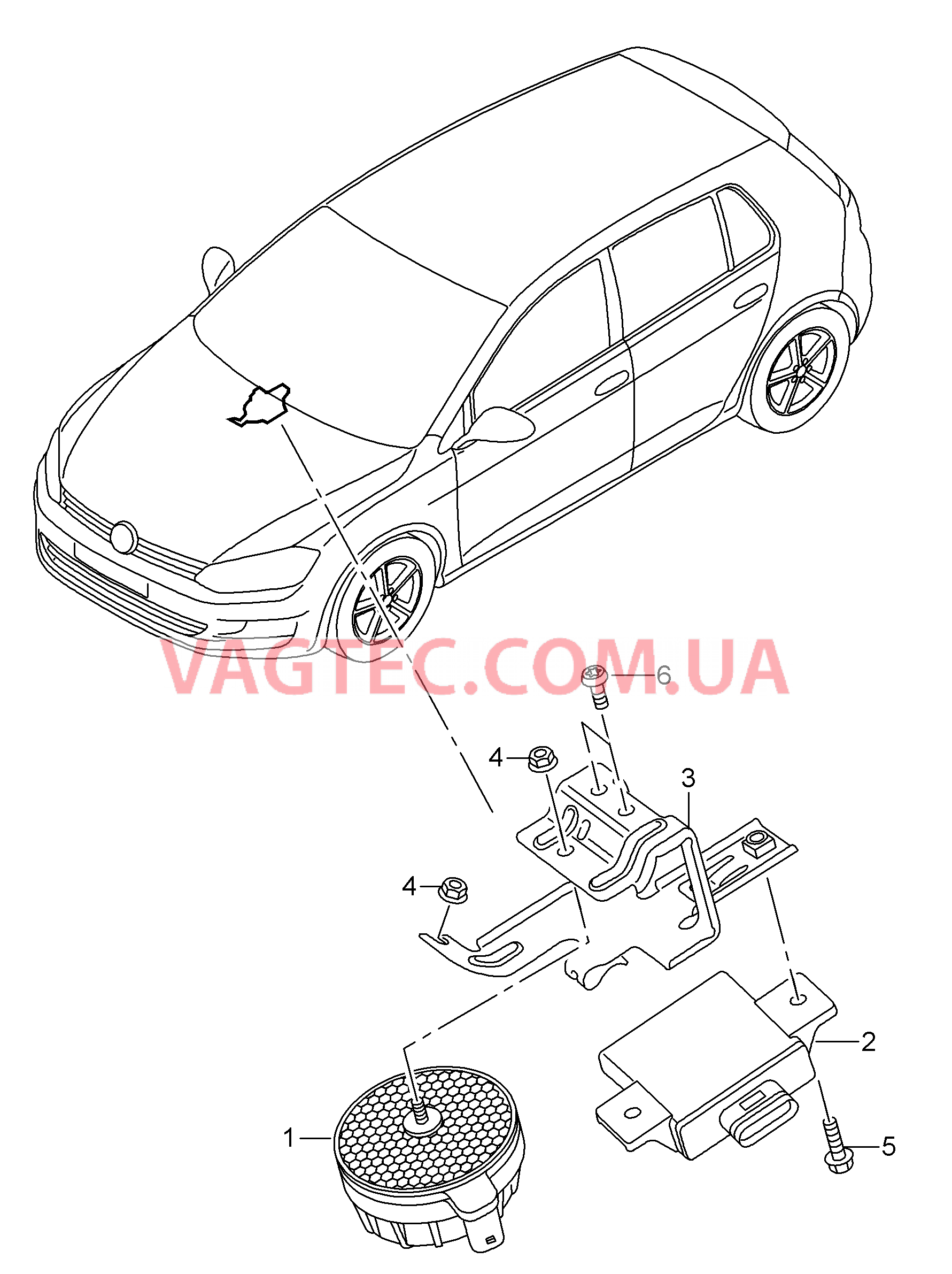 Исполнит. механизм симпозера  для VOLKSWAGEN GOLF 2018