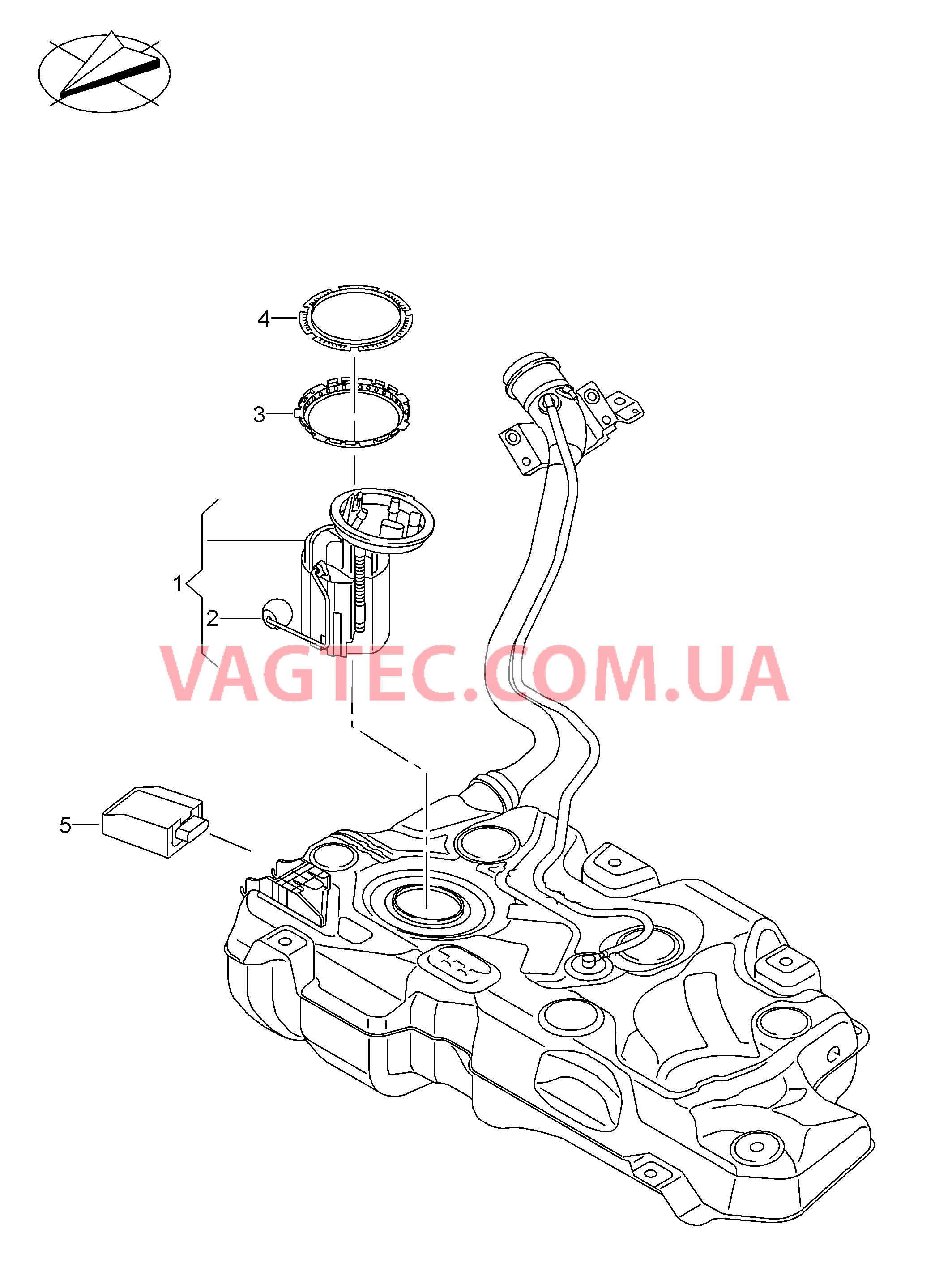 Модуль подачи топлива и датчик уровня топлива .   Уплотнит. кольцо Гайка, накидная БУ топливного насоса .  для VOLKSWAGEN Polo 2016-3