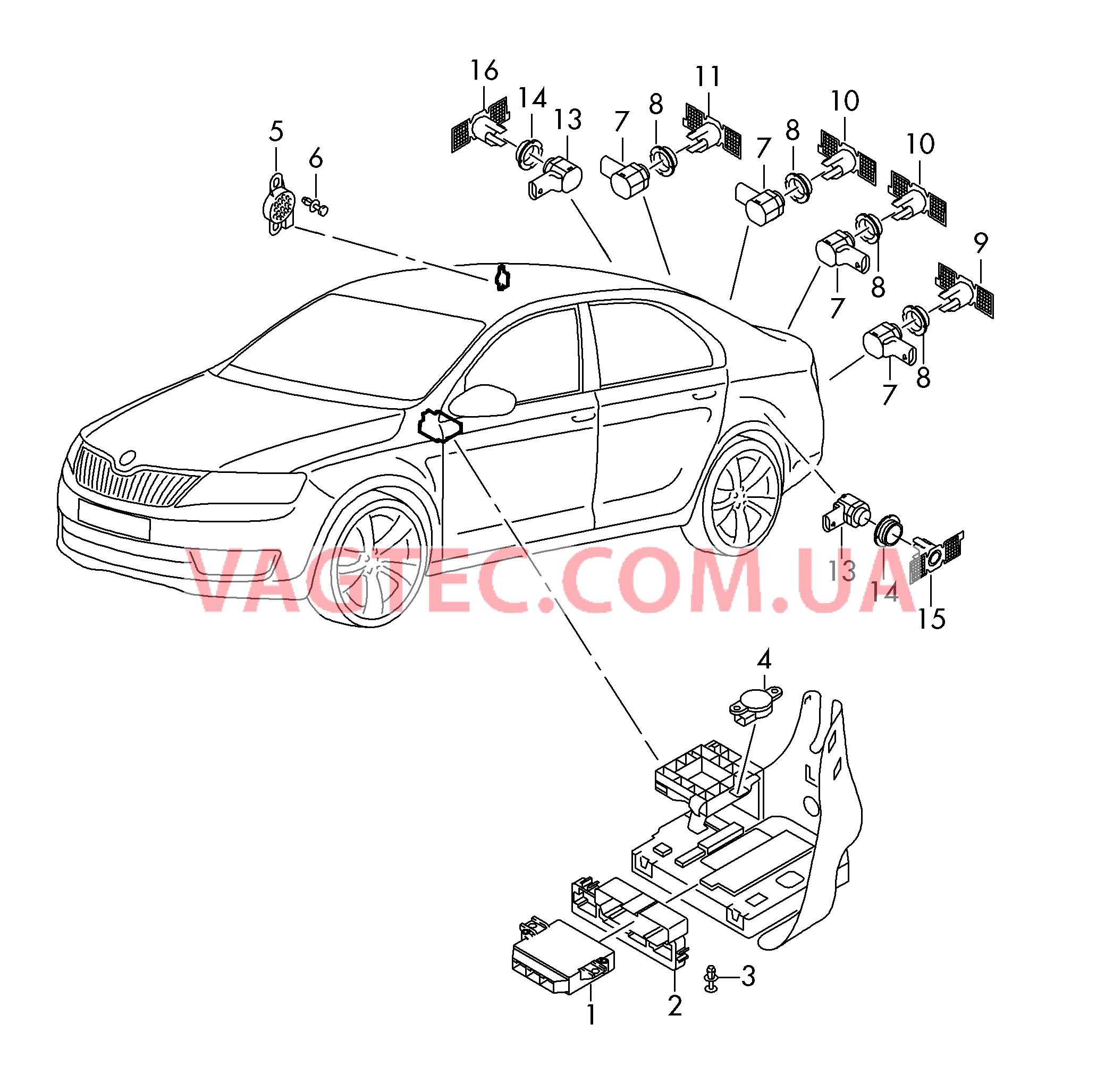 Парковочный ассистент  Парковочный ассистент  для SKODA Octavia 2013-1