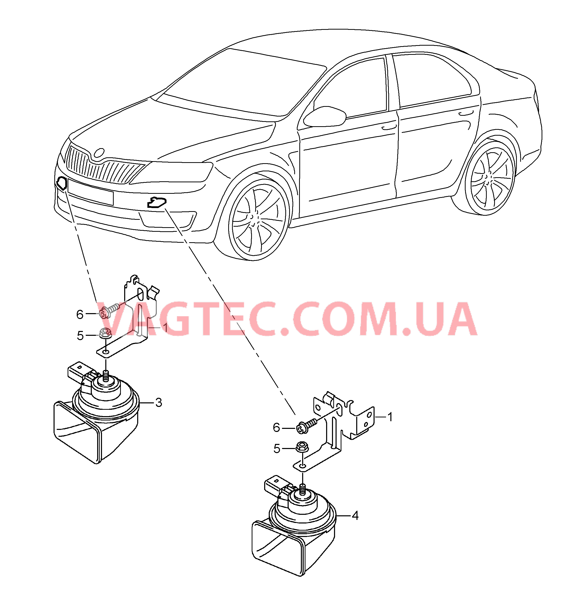 Звуковой сигнал  для SKODA Octavia 2019