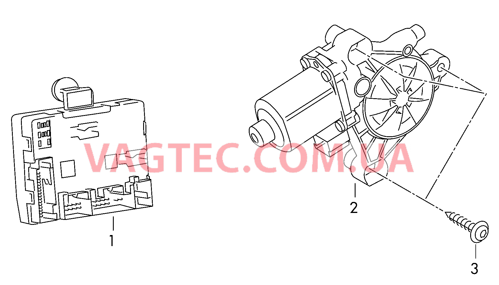 Эл.двигатель стеклоподъёмника БУ двери  для SKODA Octavia 2018
