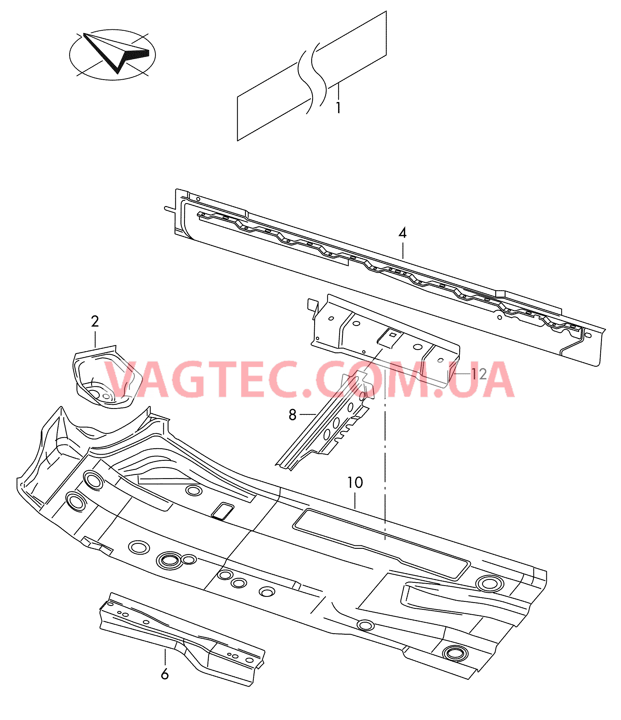 Панель пола  для VOLKSWAGEN Polo 2014-1