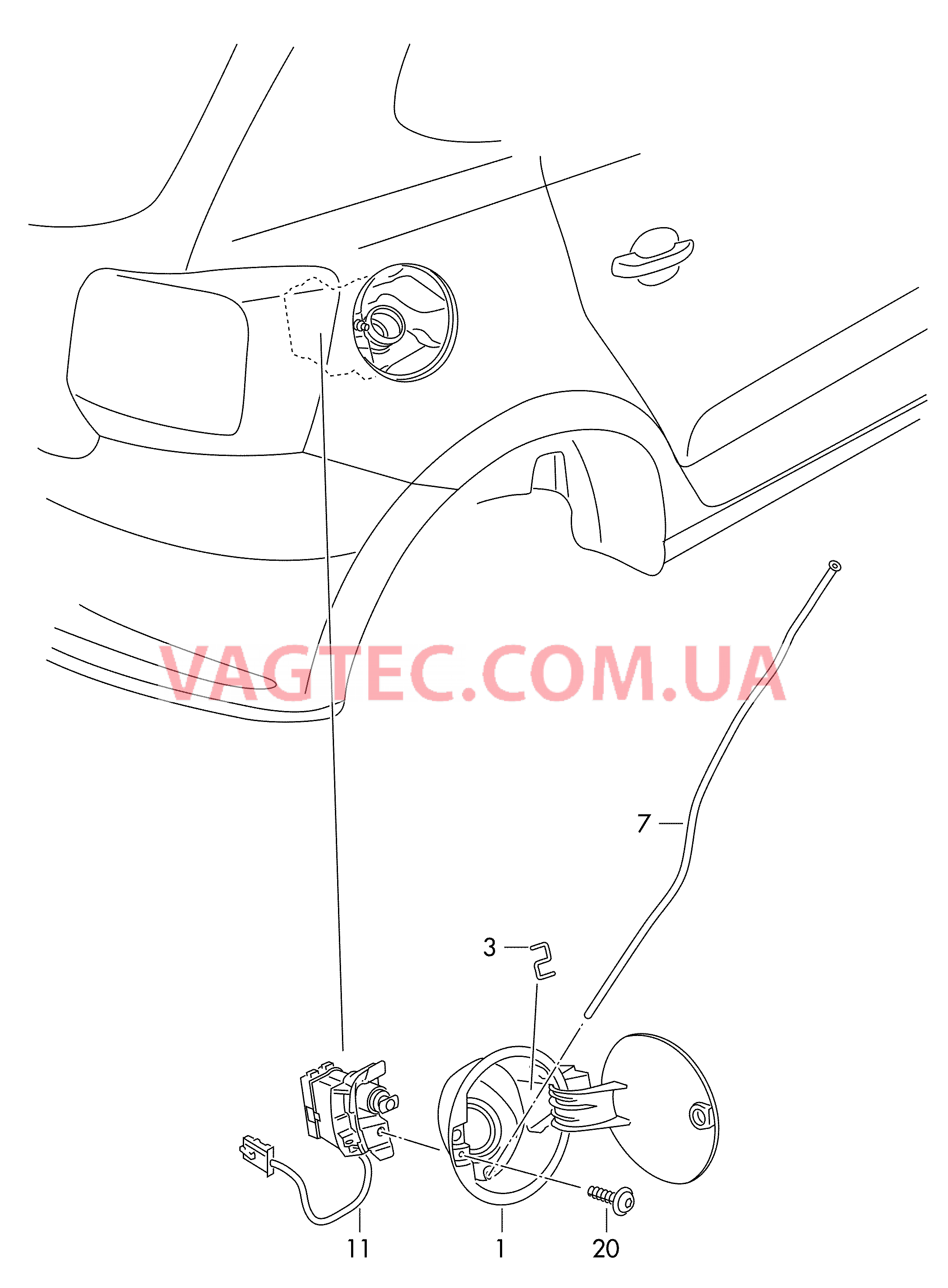 Крышка лючка залив. горловины  для VOLKSWAGEN Polo 2014