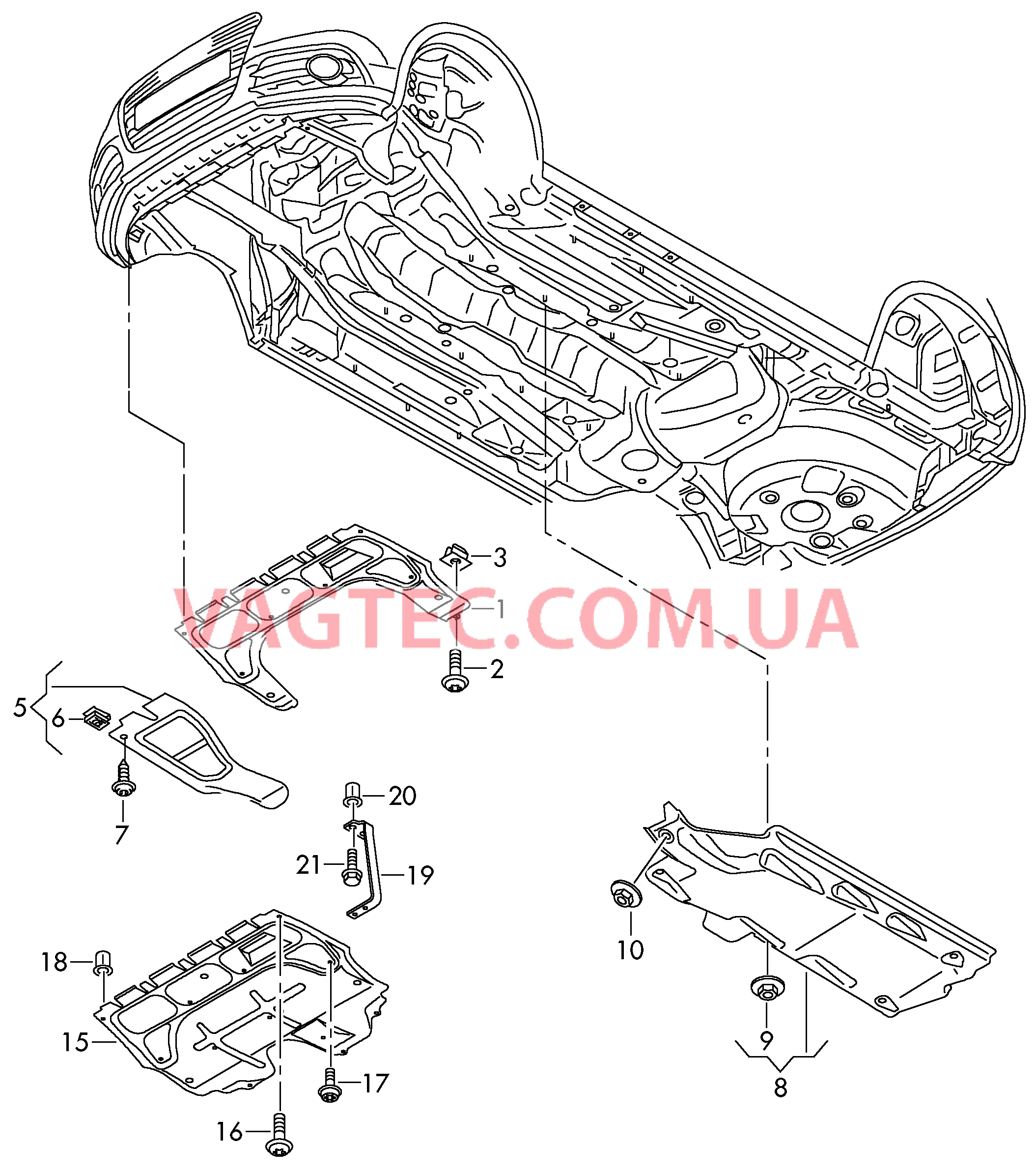 Шумоизоляция Облицовка днища  для VOLKSWAGEN Polo 2014-1