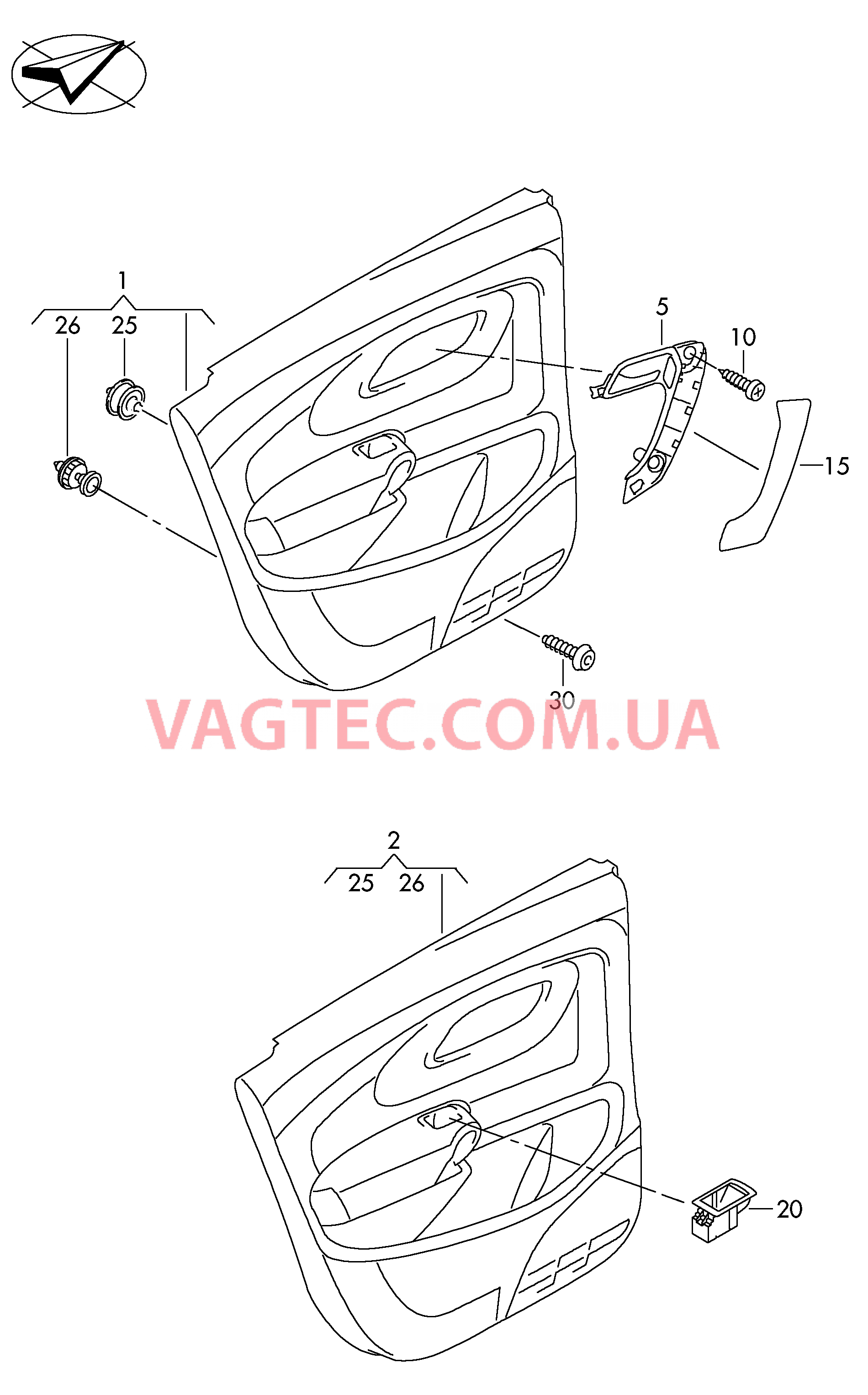 Обивка двери  для VOLKSWAGEN Polo 2017-2