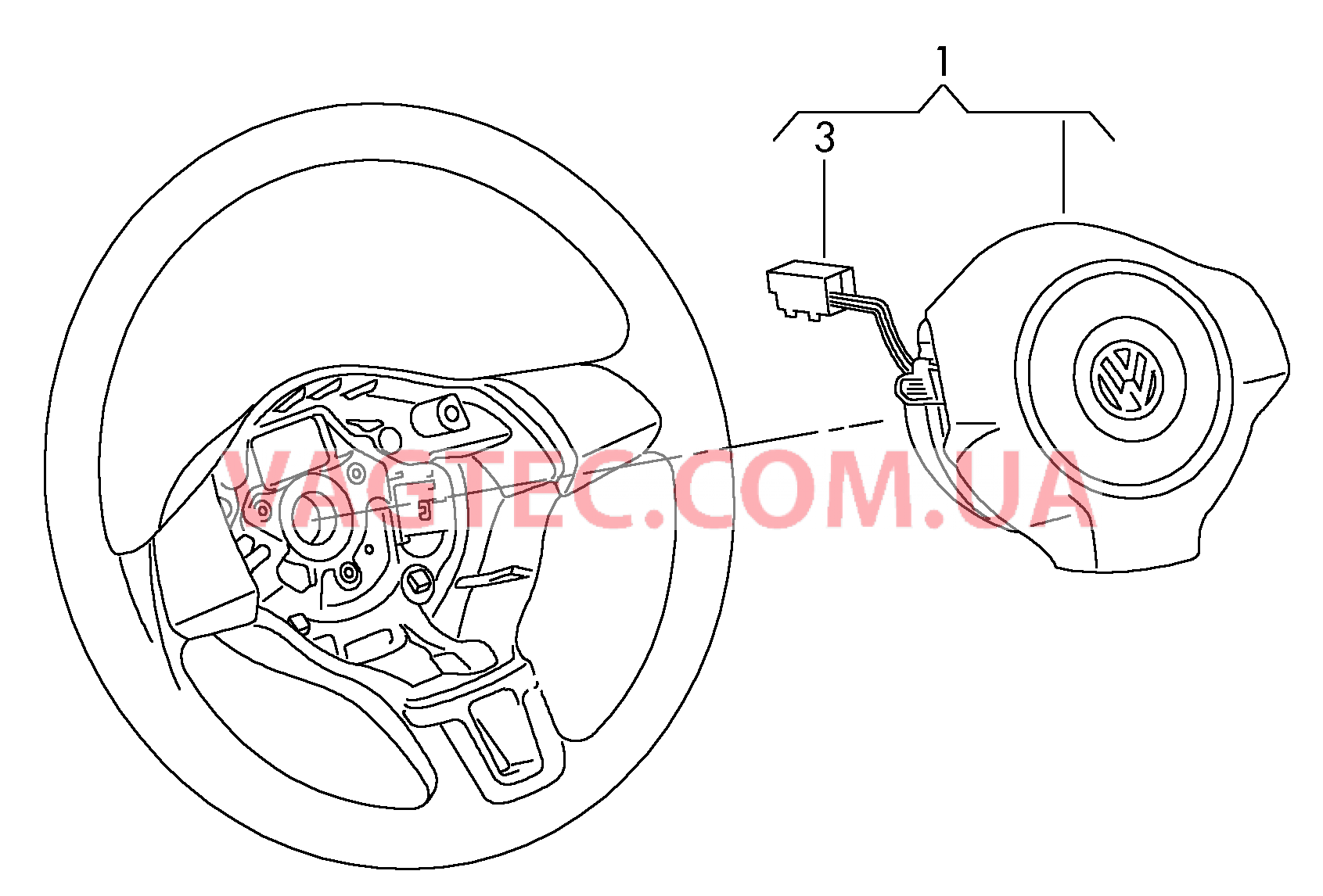 Модуль подушки безопасности (сторона водителя)  для SEAT Alhambra 2014