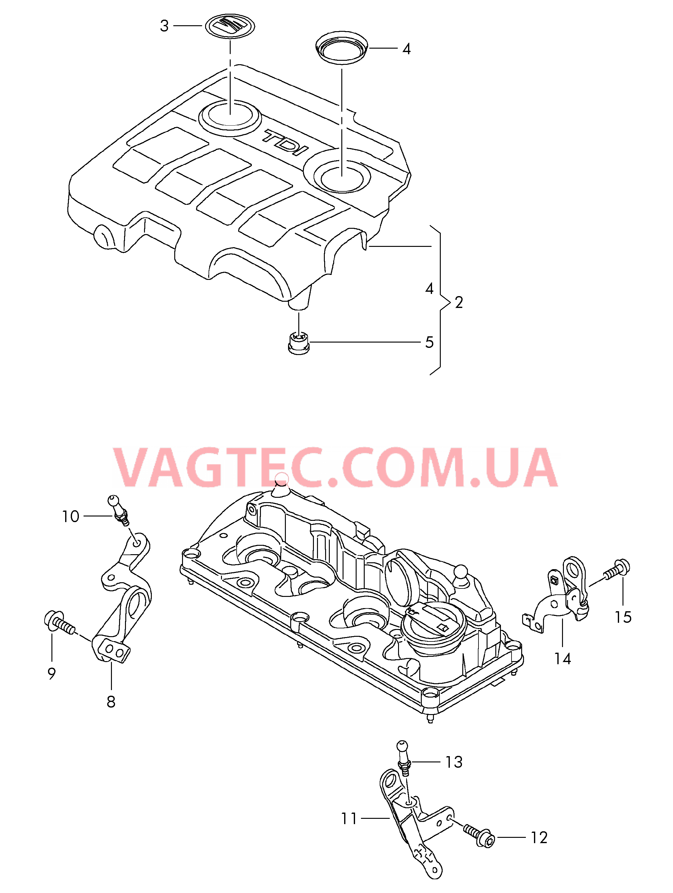 Защ. кожух впускн. коллектора  для SEAT Ibiza 2011