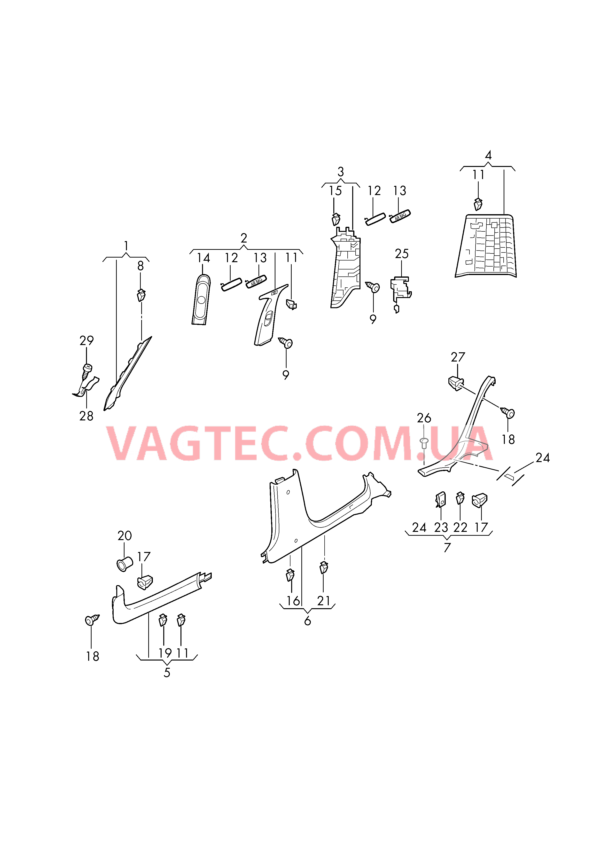 Облицовка стойки  для SKODA YETI 2017
