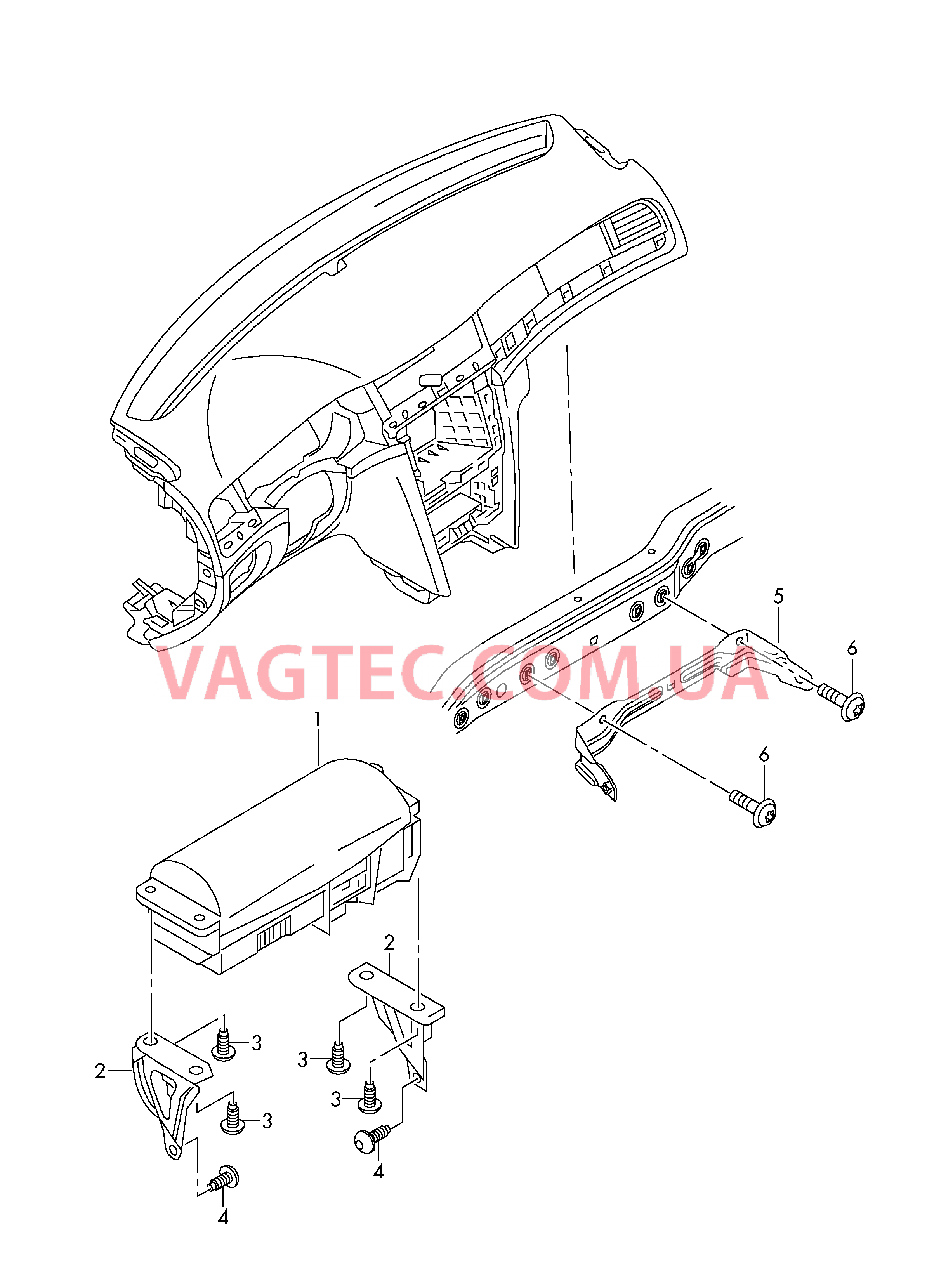 Подушка безопасности (сторона переднего пассажира)  для SKODA Superb 2009