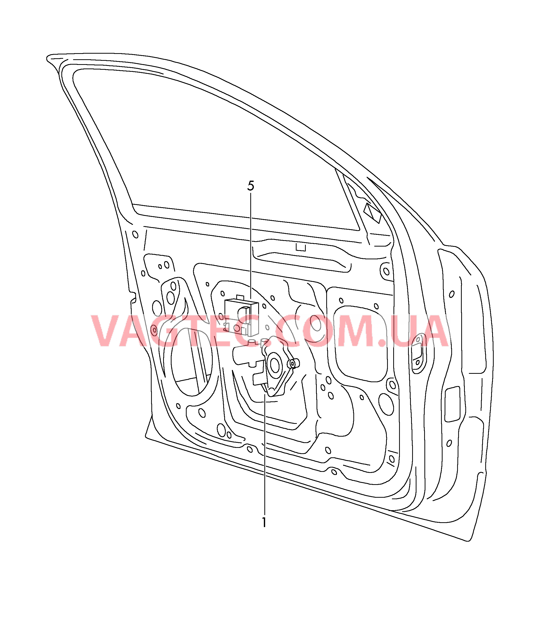 Эл.двигатель стеклоподъёмника БУ двери   D - 01.11.2012>> для SKODA Superb 2011