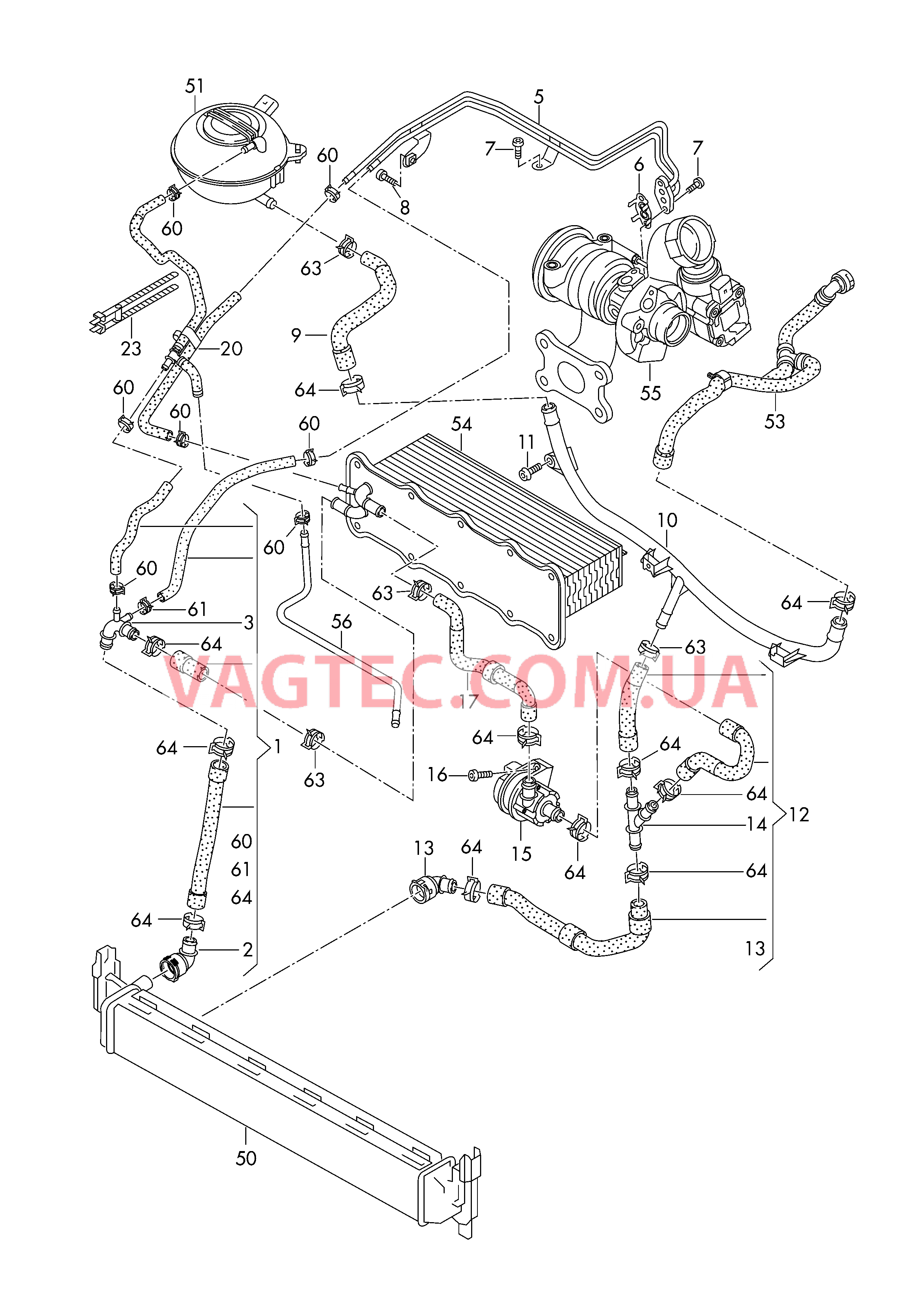 Жидкостное охлаждение  для VOLKSWAGEN Touran 2017