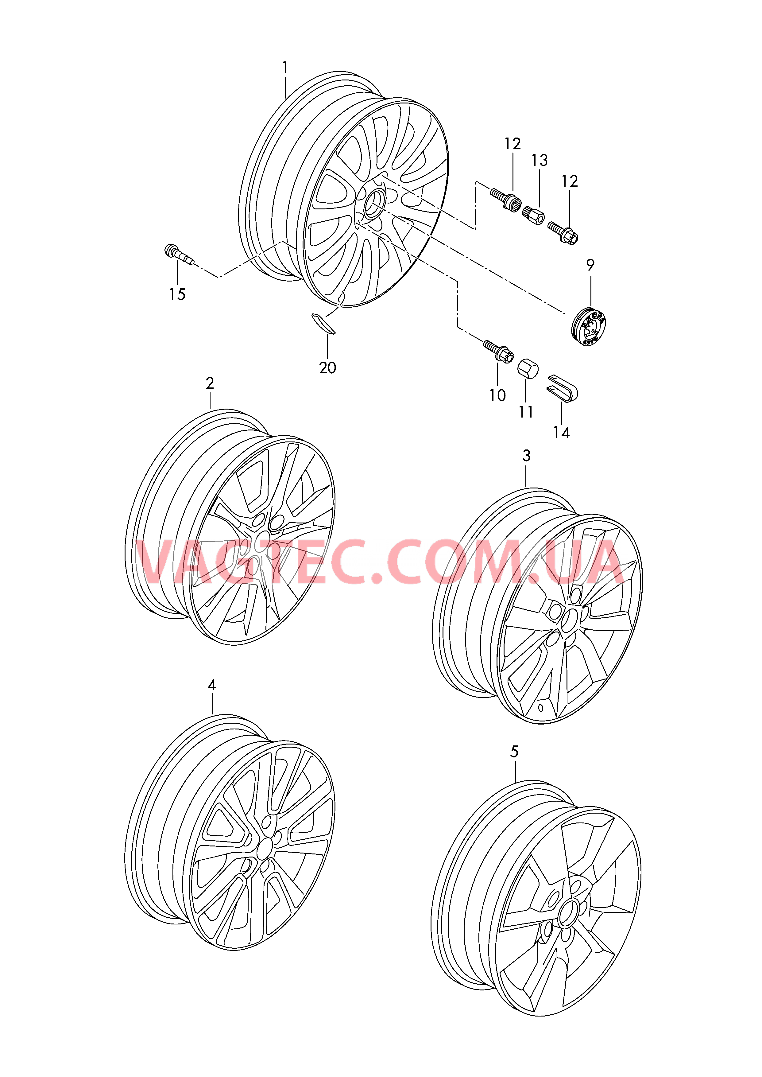 Алюминиевый диск  для SKODA YETI 2014