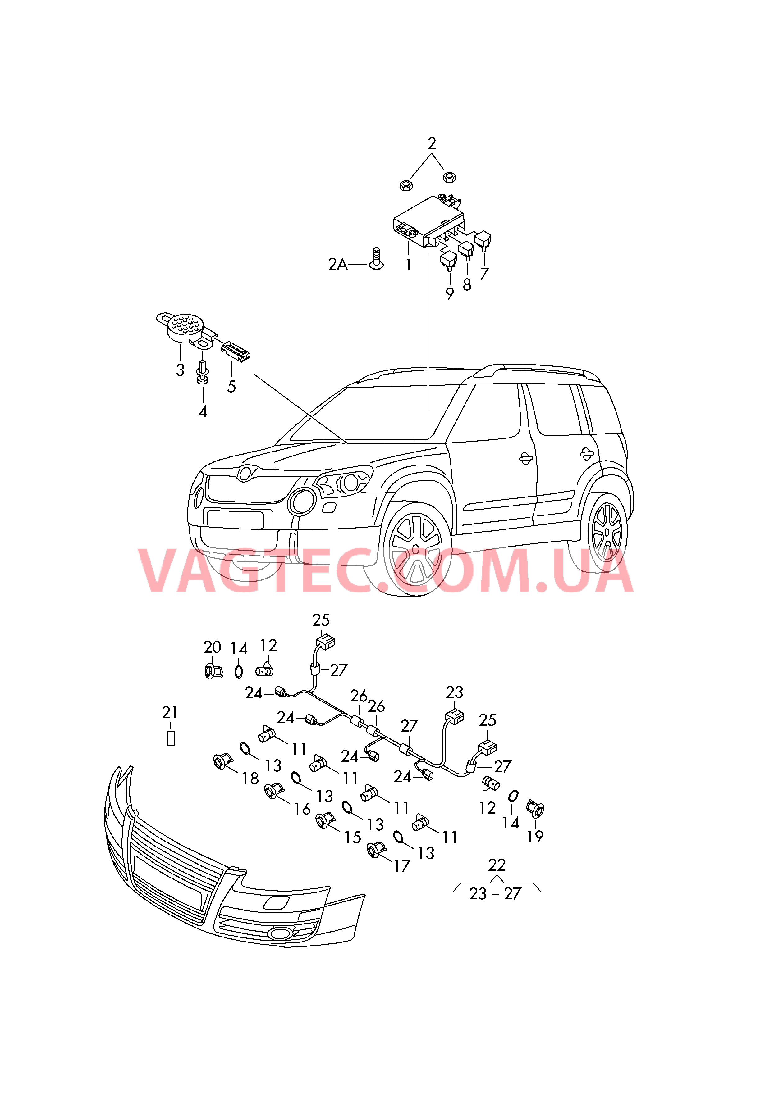 Парковочный ассистент  для SKODA YETI 2015