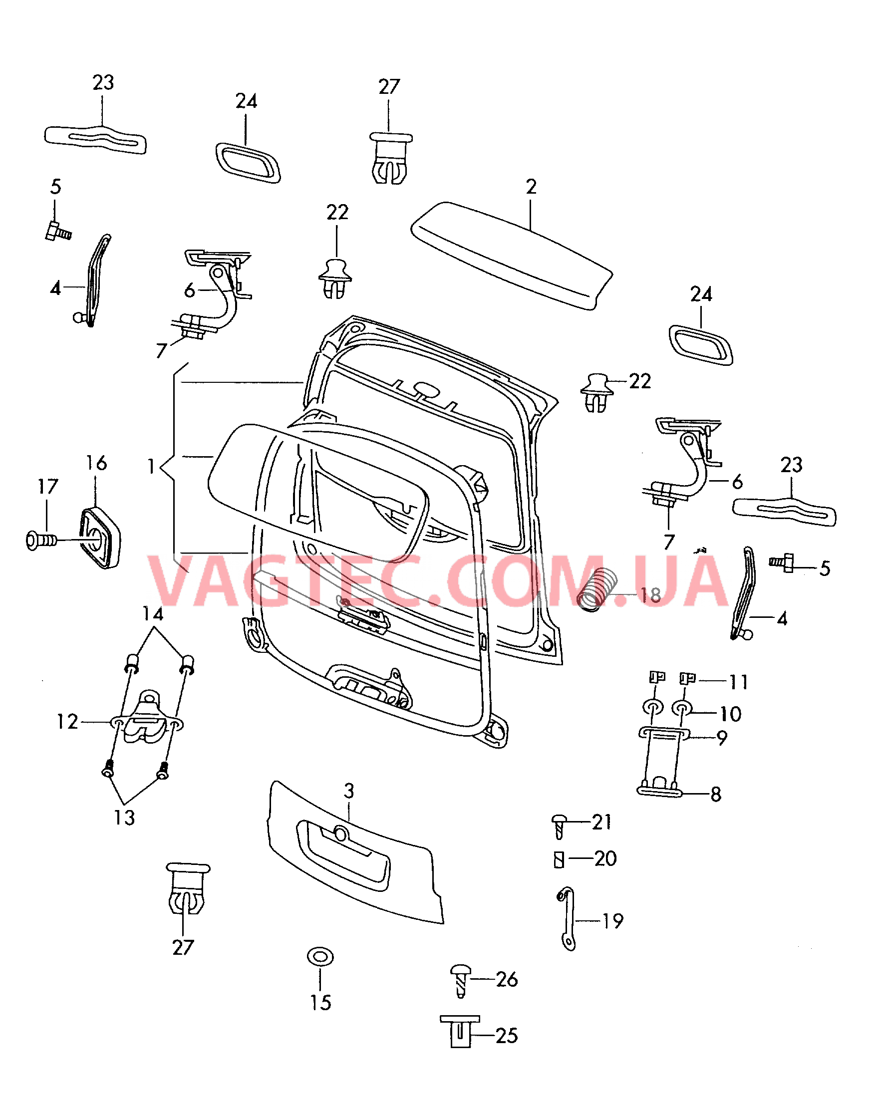 Крышка багажного отсека  для SKODA Roomster 2007