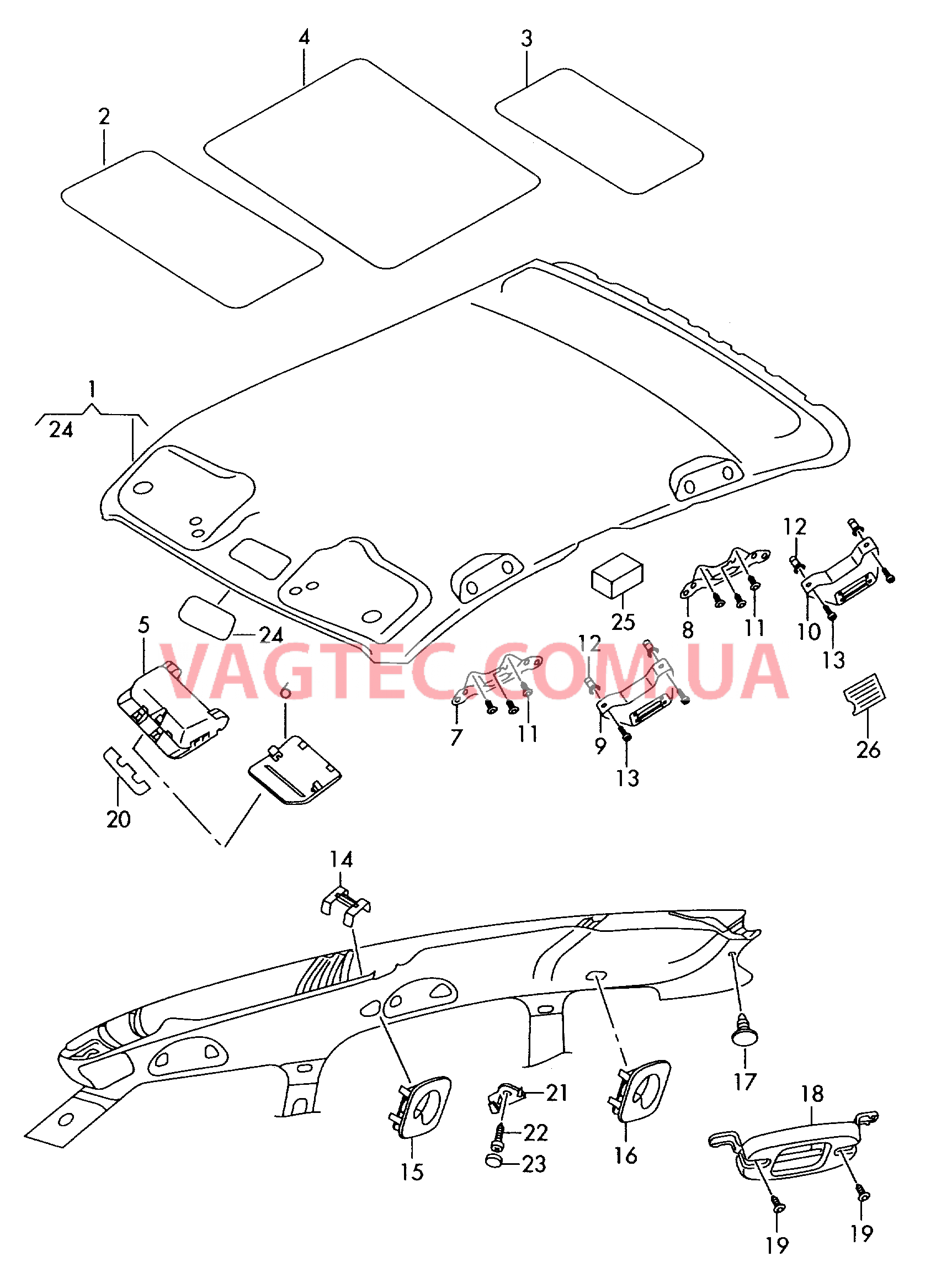 Обивка крыши  для SKODA Roomster 2006