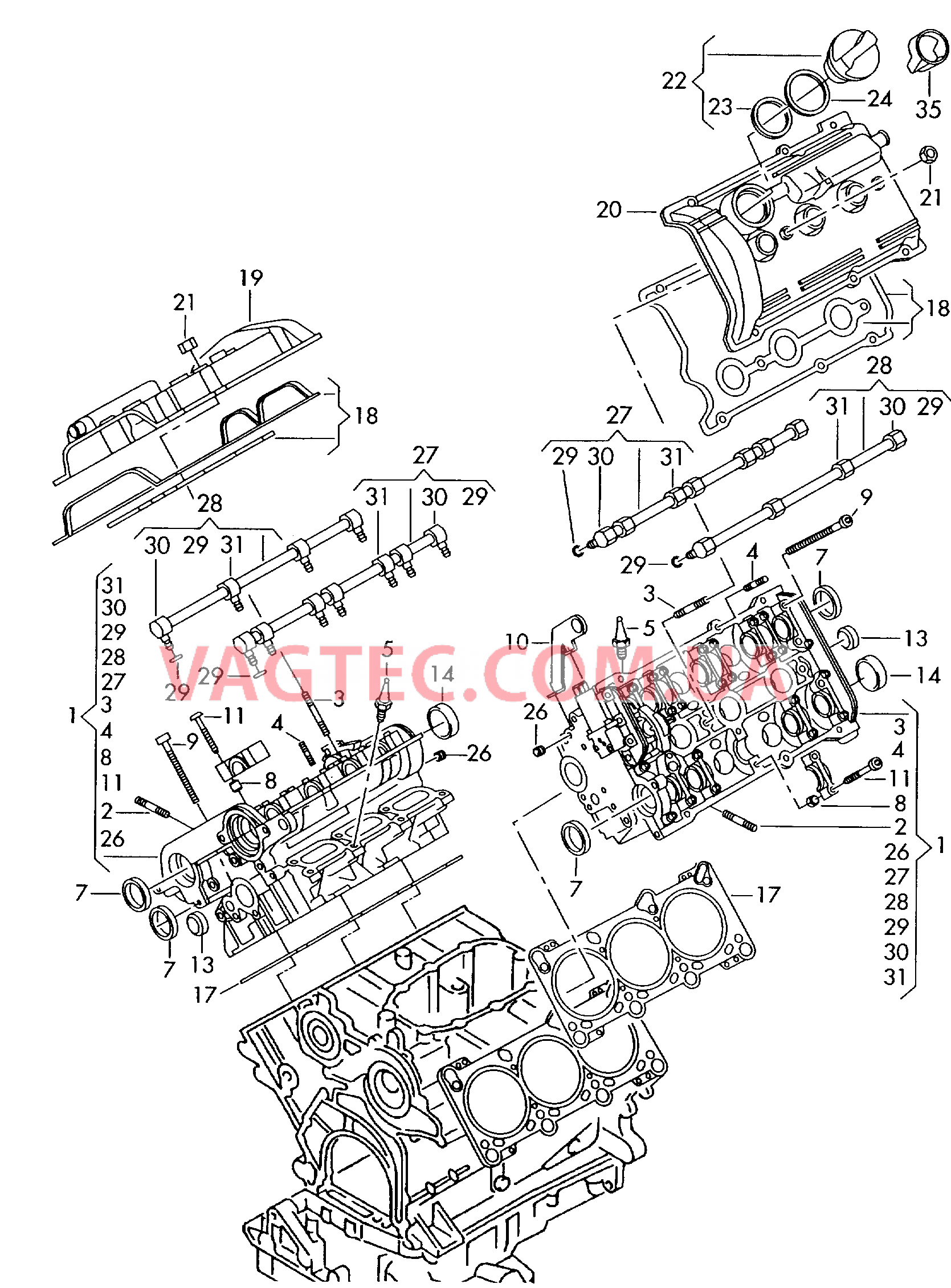  AUDI A4 Головка блока цилиндров Крышка ГБЦ  для AUDI A4 2001