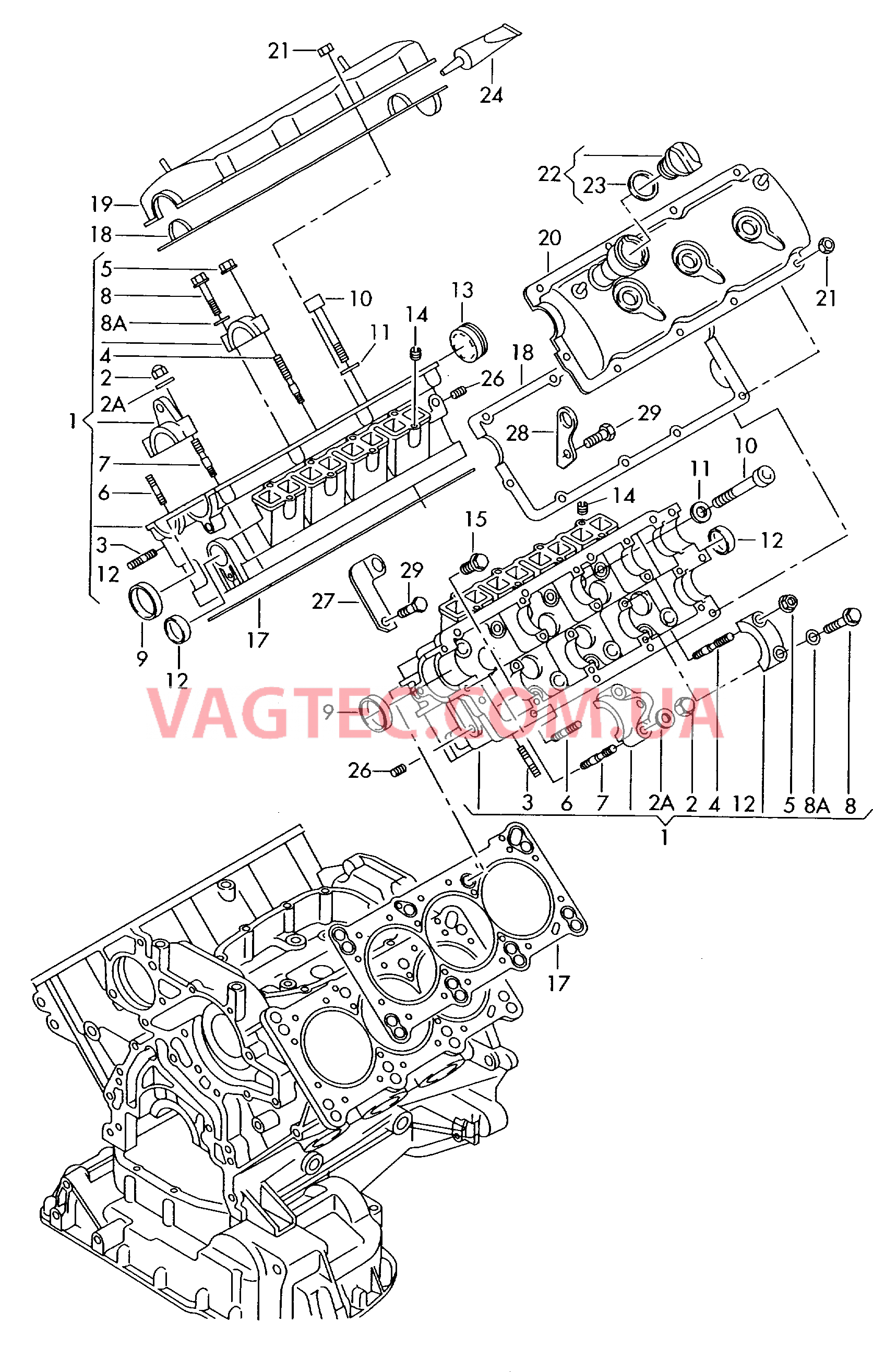 Головка блока цилиндров Крышка ГБЦ  для VOLKSWAGEN Passat 2003