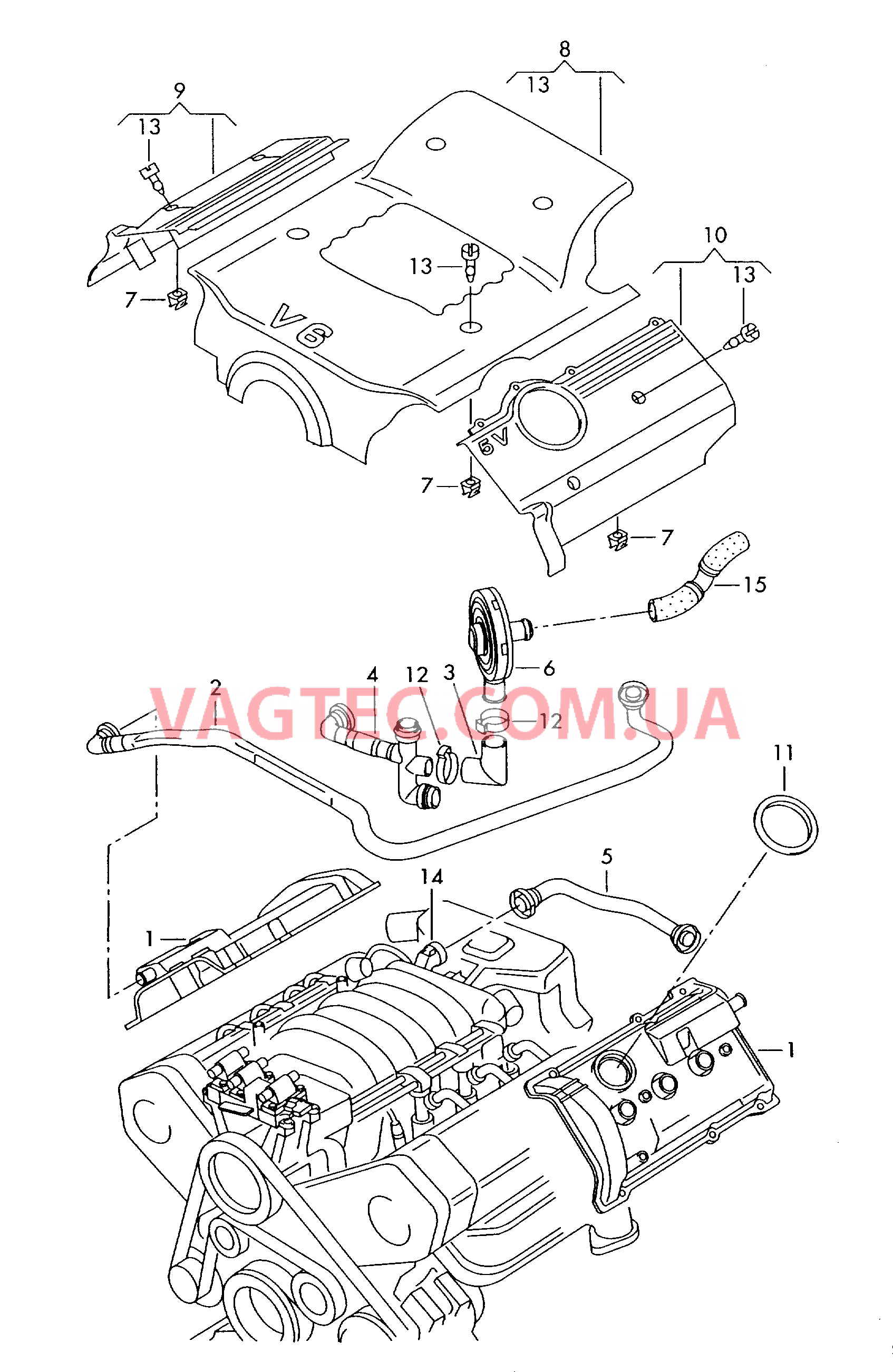 Кожух Вентиляция для крышки головки блока F 3B-2-000 001>> для VOLKSWAGEN Passat 2002