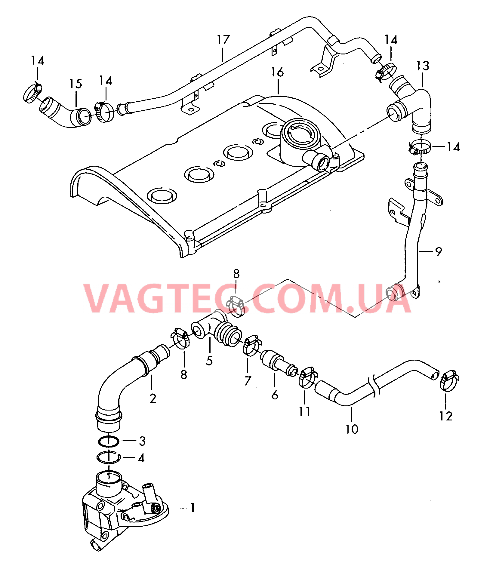Вентиляция для блока цилиндров  для AUDI A4Q 2000