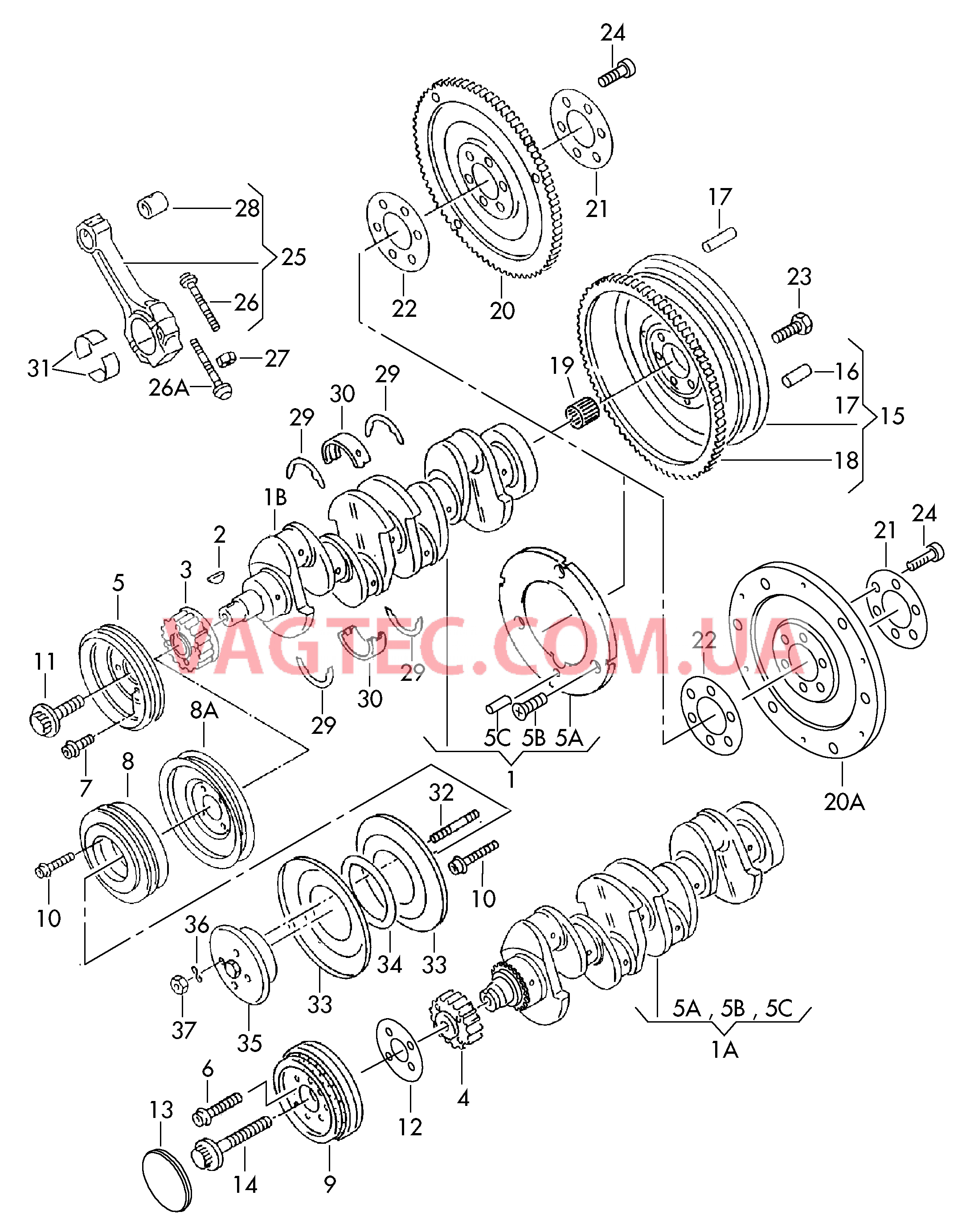 Коленчатый вал Шатун Опора  для VOLKSWAGEN Passat 2005