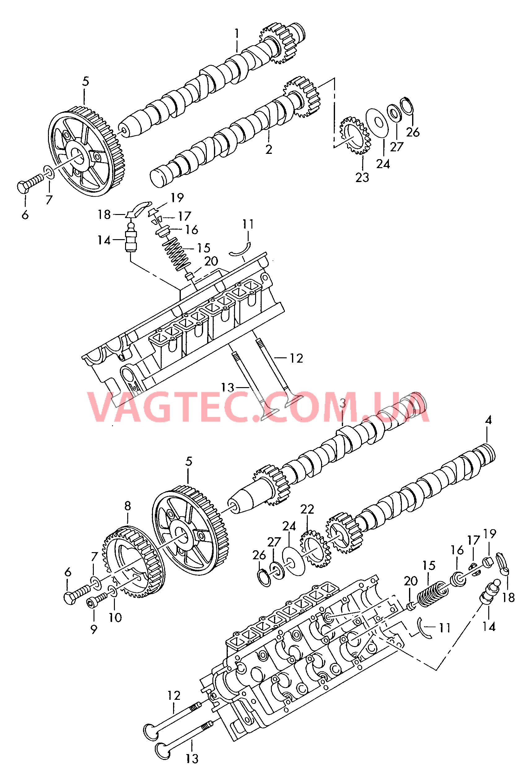 Распределительный вал, клапаны  для VOLKSWAGEN Passat 2003